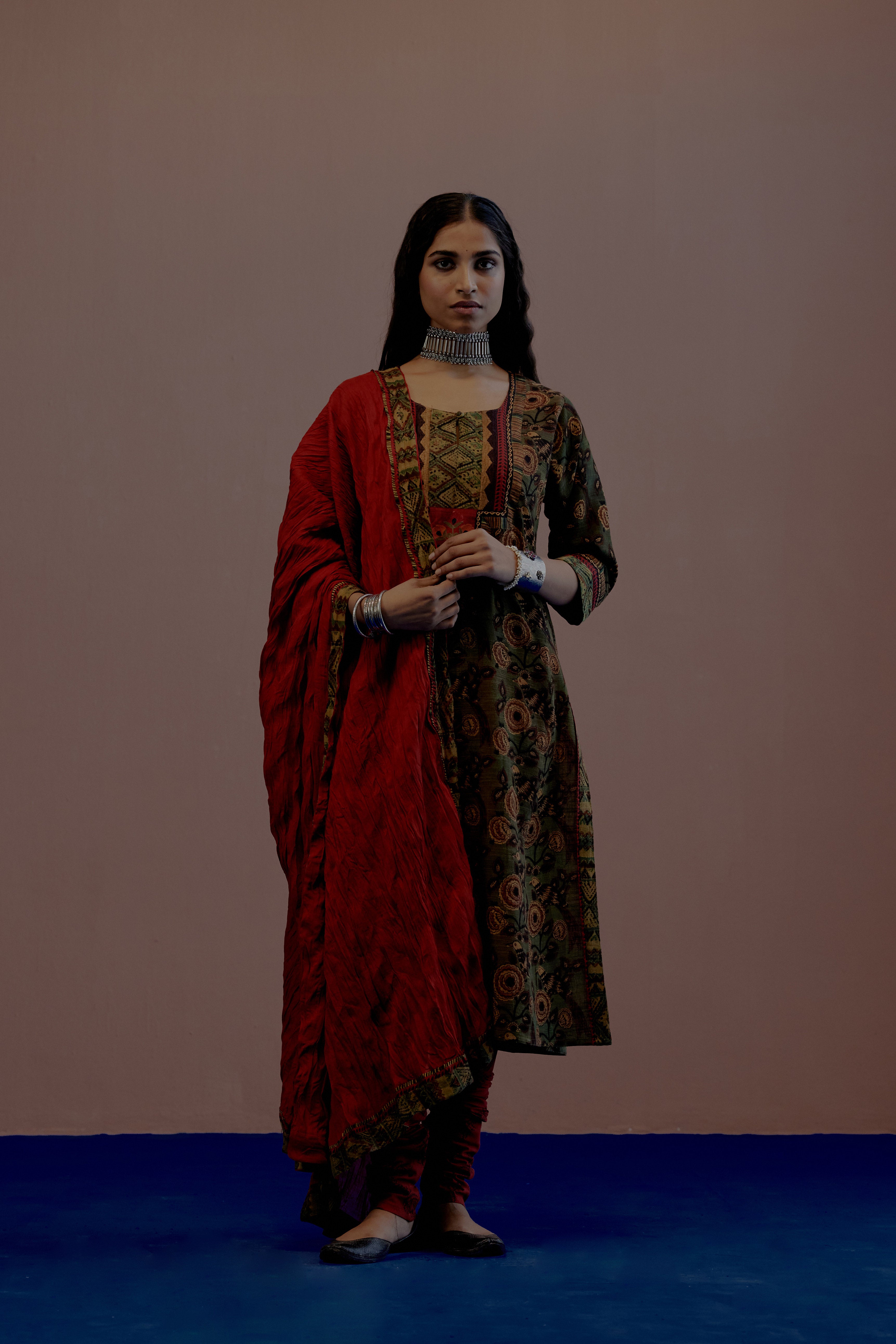 Yoke Kurta Bottle Green (8006178242859)