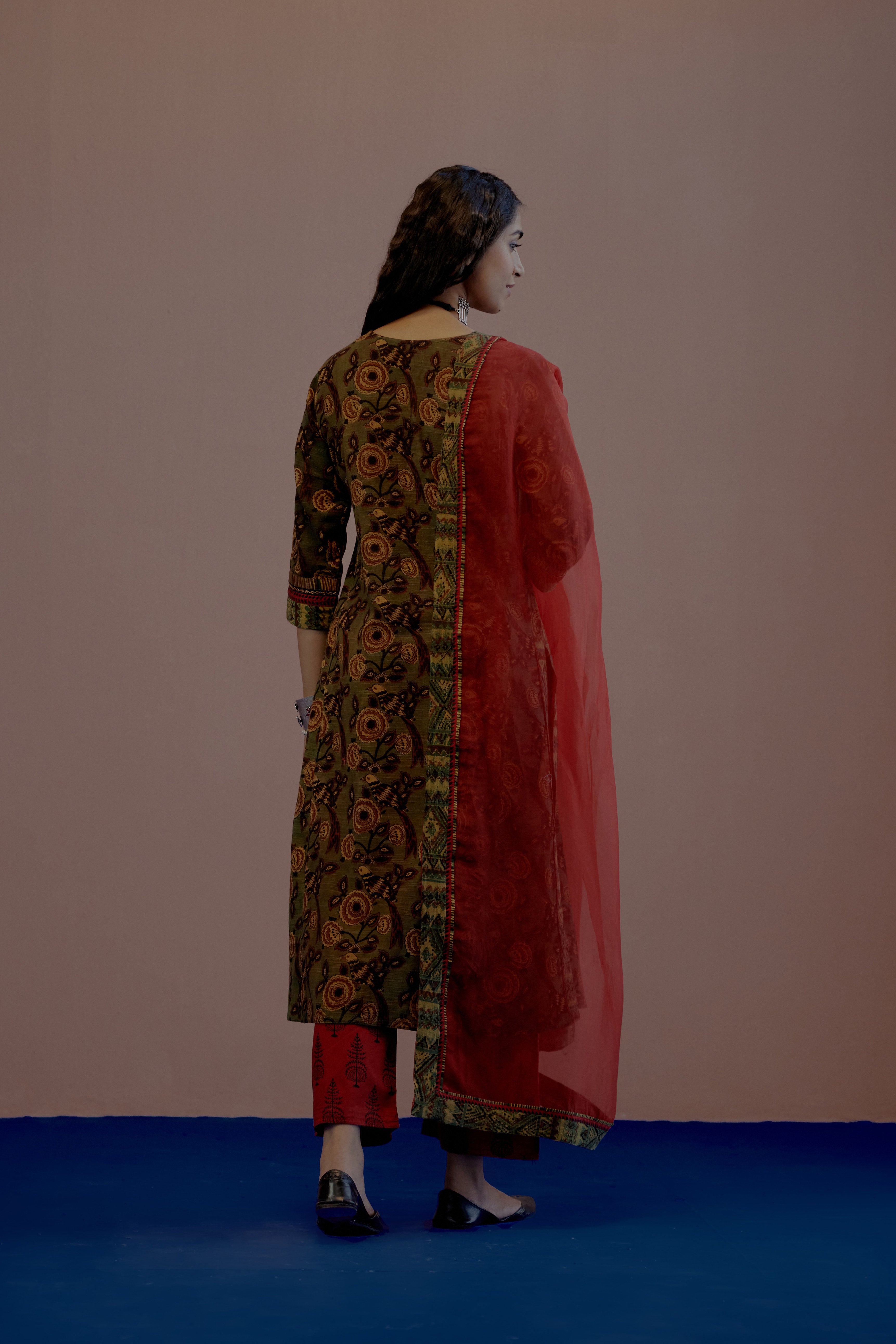 Yoke Kurta Bottle Green (8006178242859)