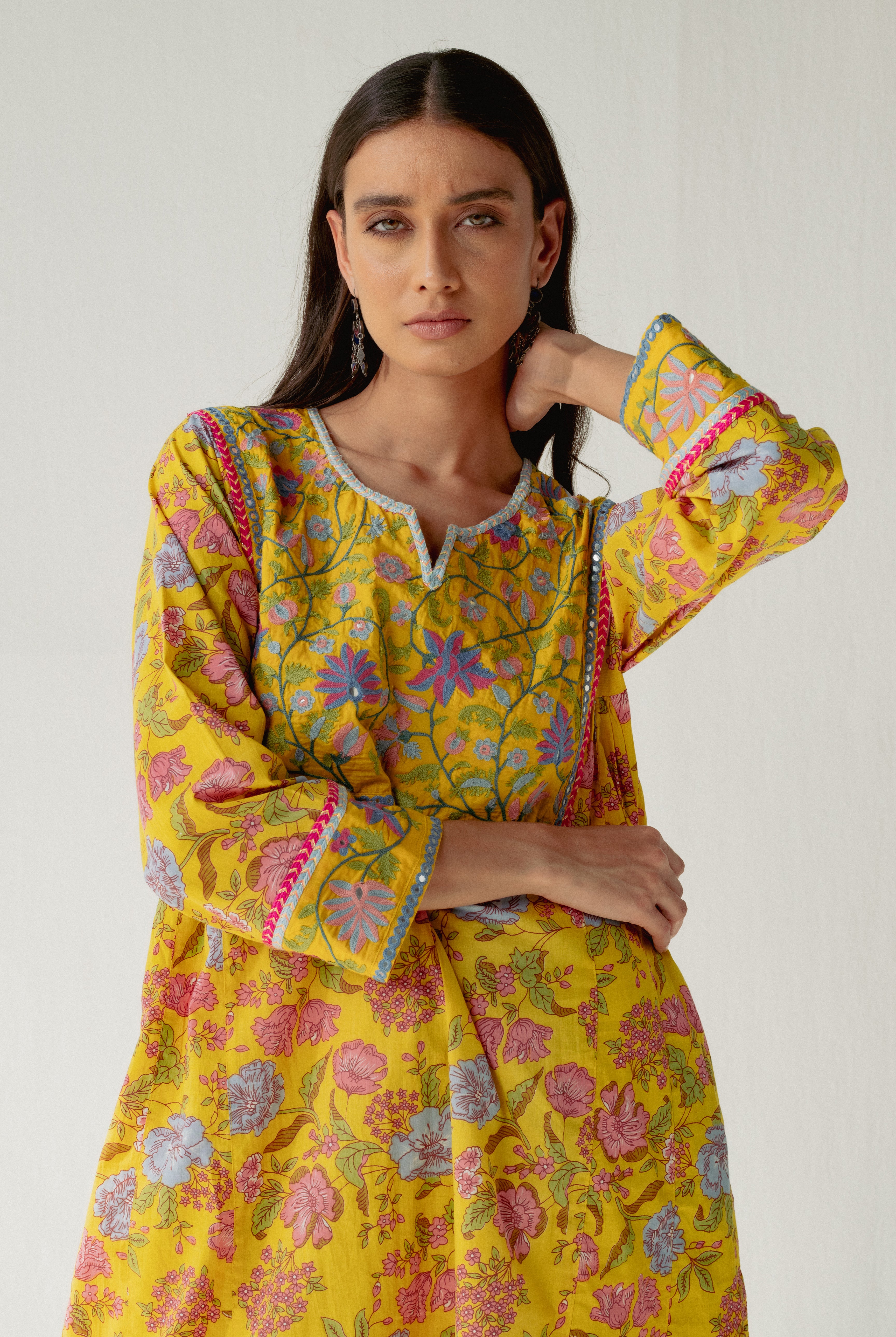 Adah Kurta Yellow (8164733616427)