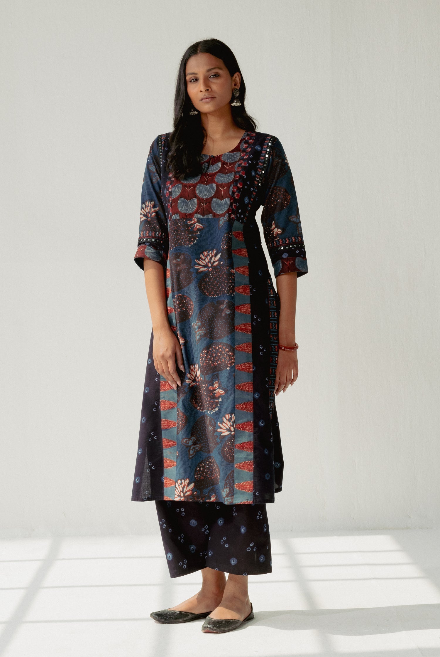 Kashi Kurta Navy Blue Maroon (8161804910891)