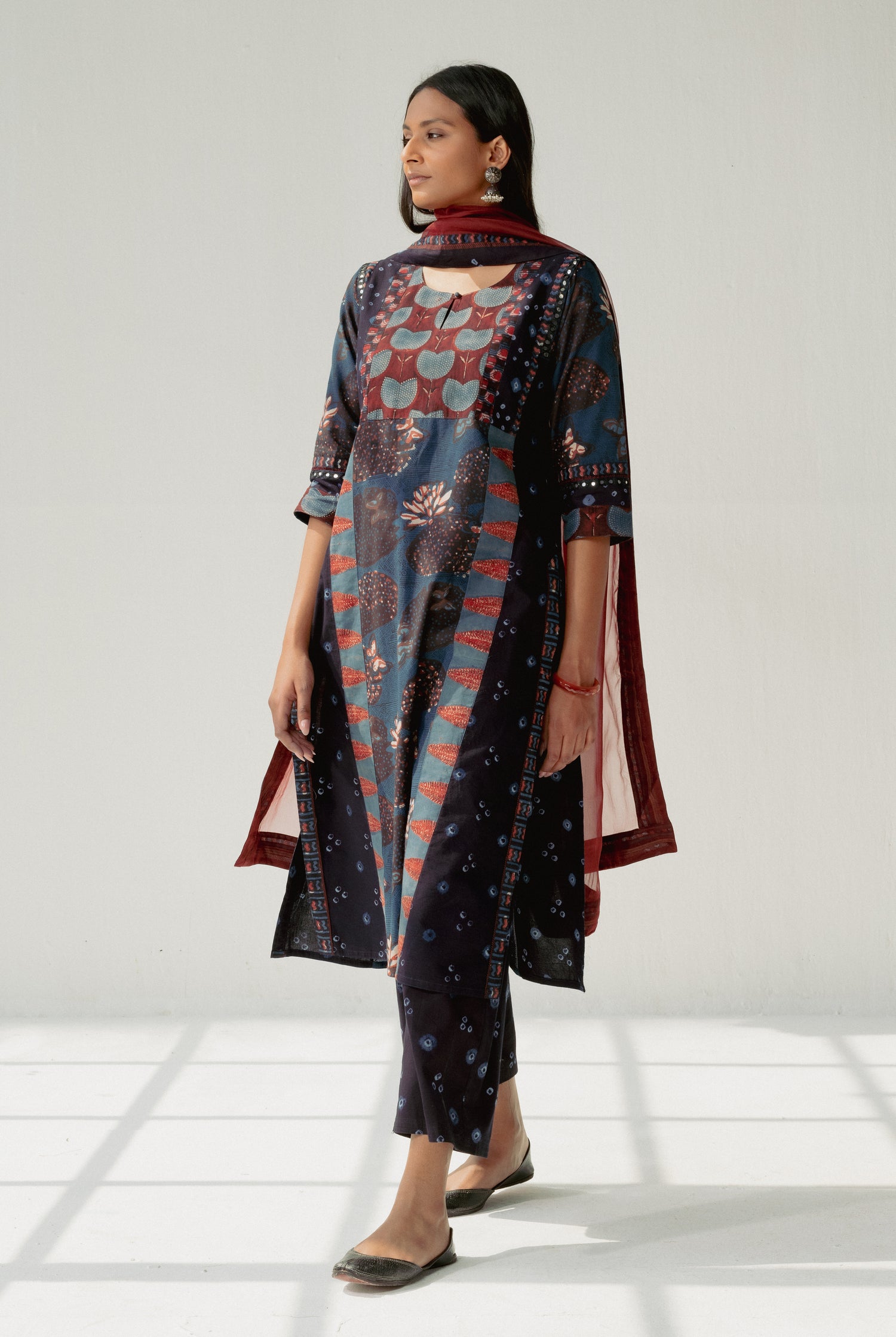 Kashi Kurta Navy Blue Maroon (8161804910891)