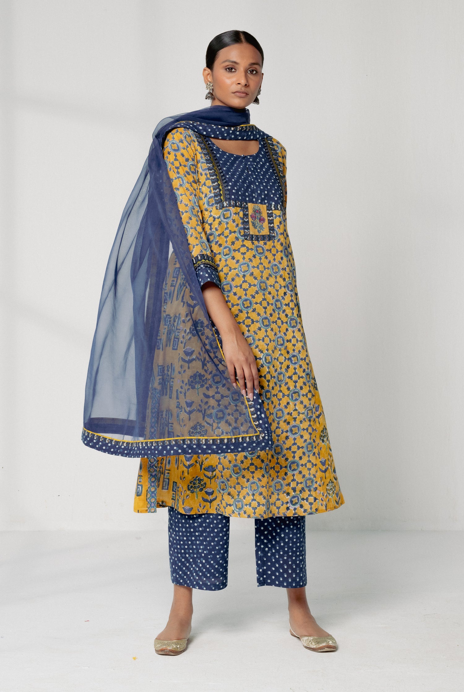 Rozana Chiffon Dupatta Blue (8161913667883)