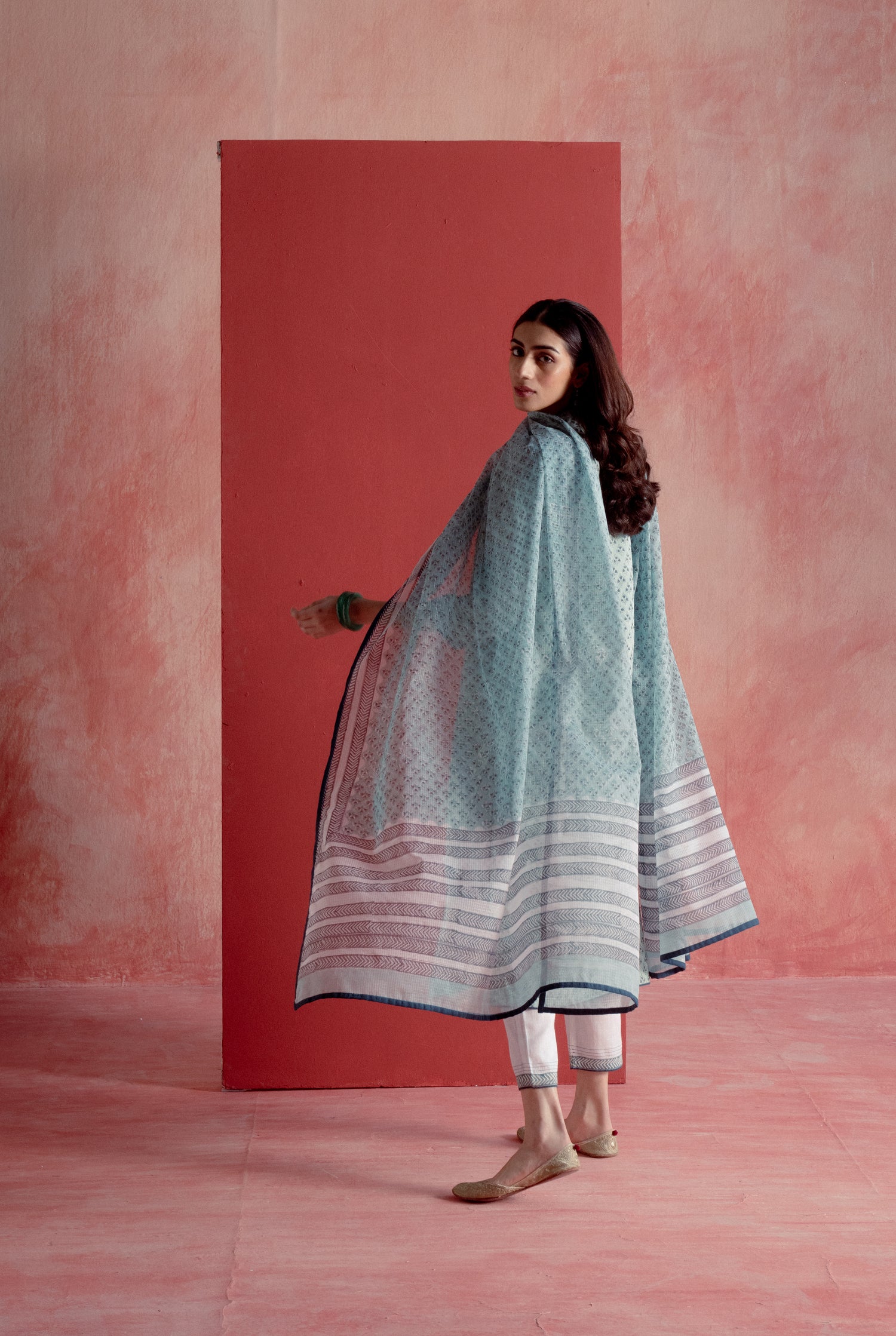 Daisy Dupatta Sea Green (8128295371051)