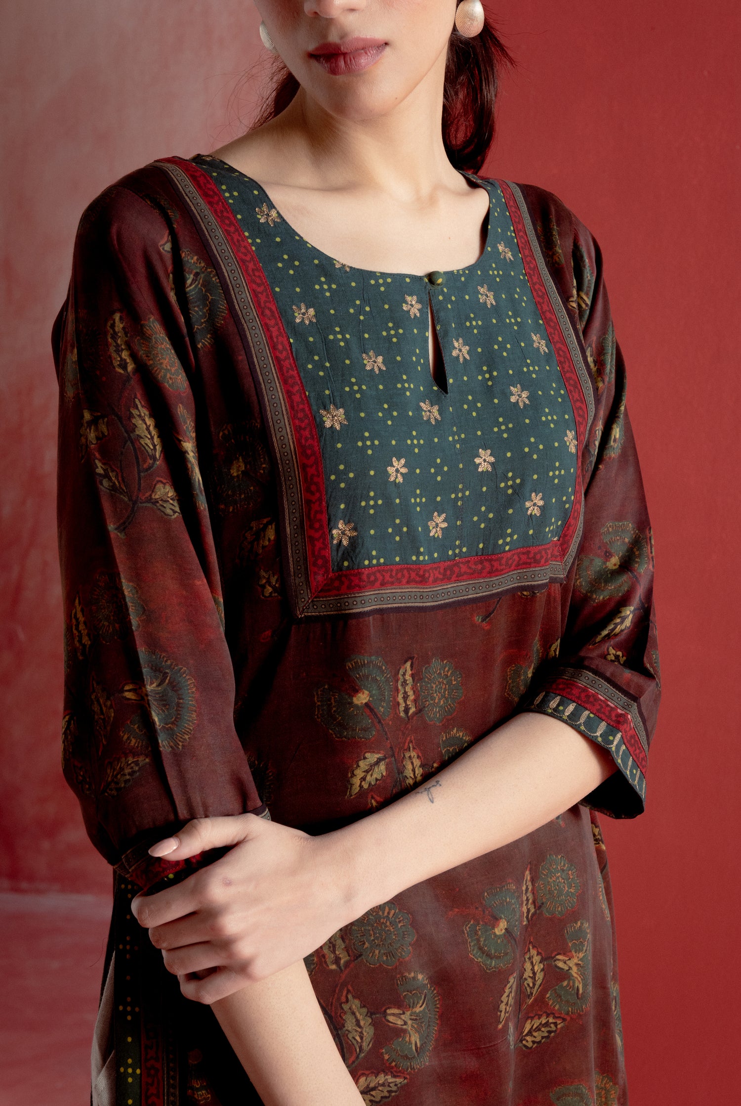 Yoke Kurti Earthy Brown (8210586534187)