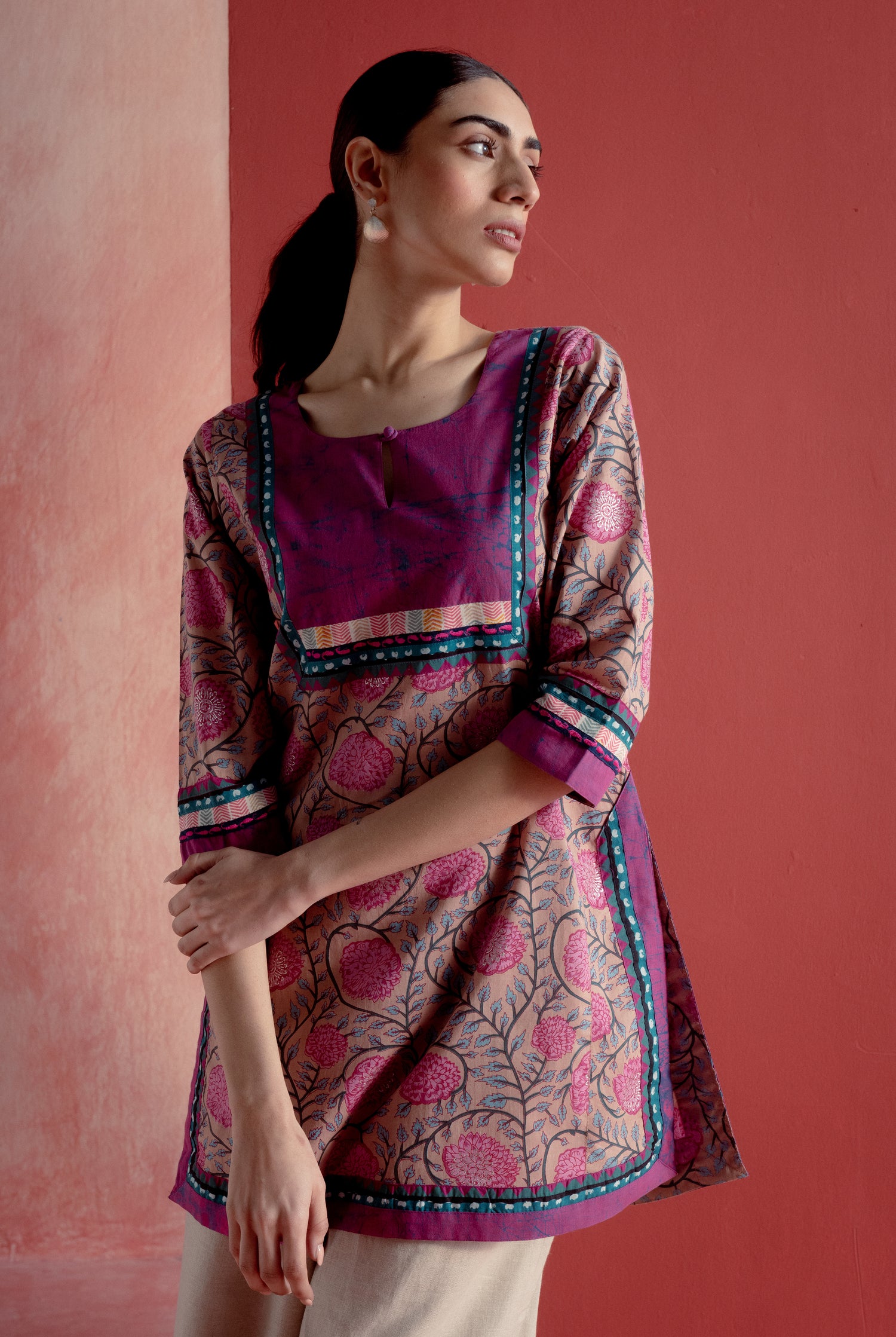 Yoke Kurti Pink Mauve (8163180216619)