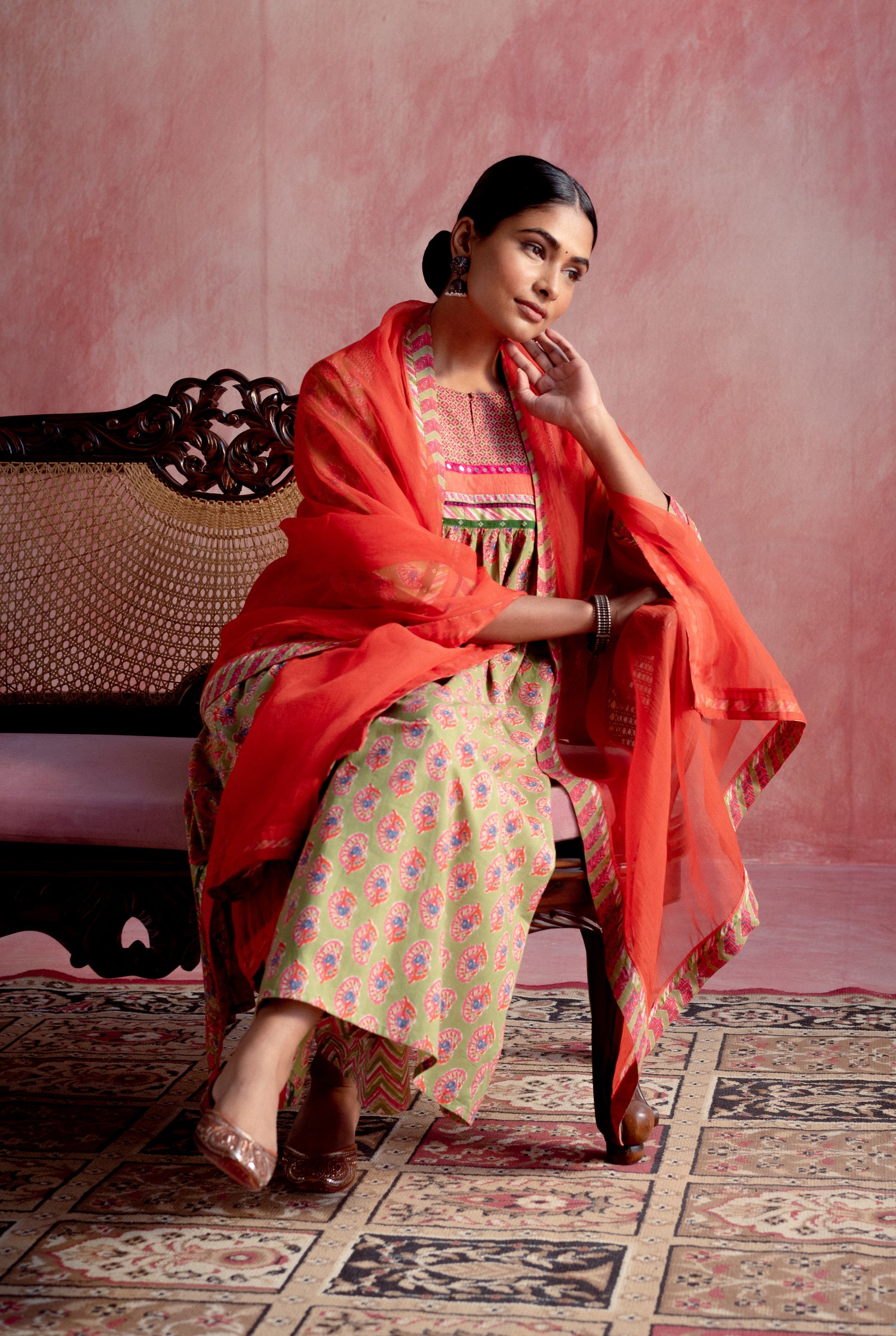 Rozana Chiffon Dupatta Orange (8129364787499)