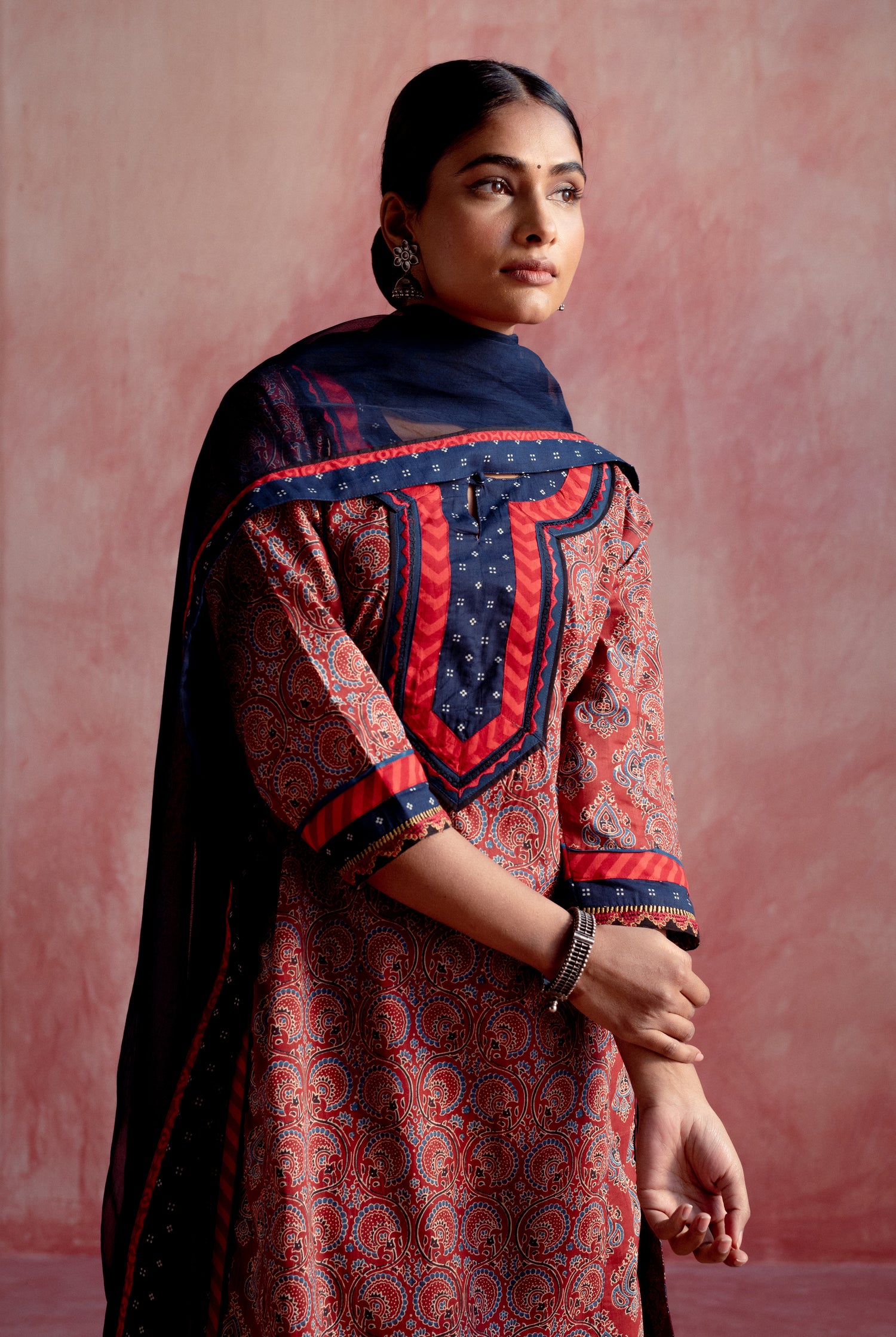 Rozana Chiffon Dupatta Indigo (8129366425899)
