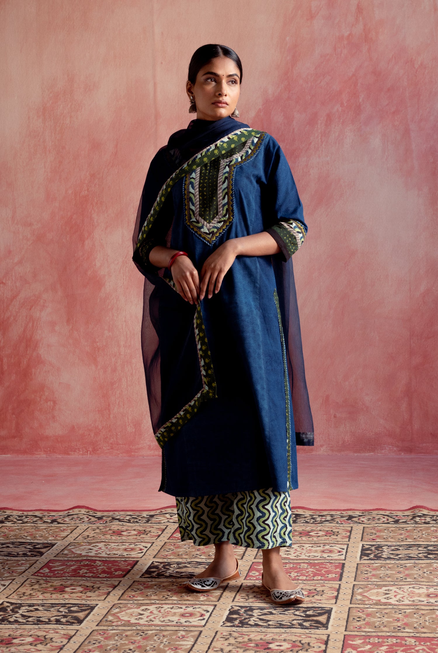 Rozana Chiffon Dupatta Blue (8129347715371)