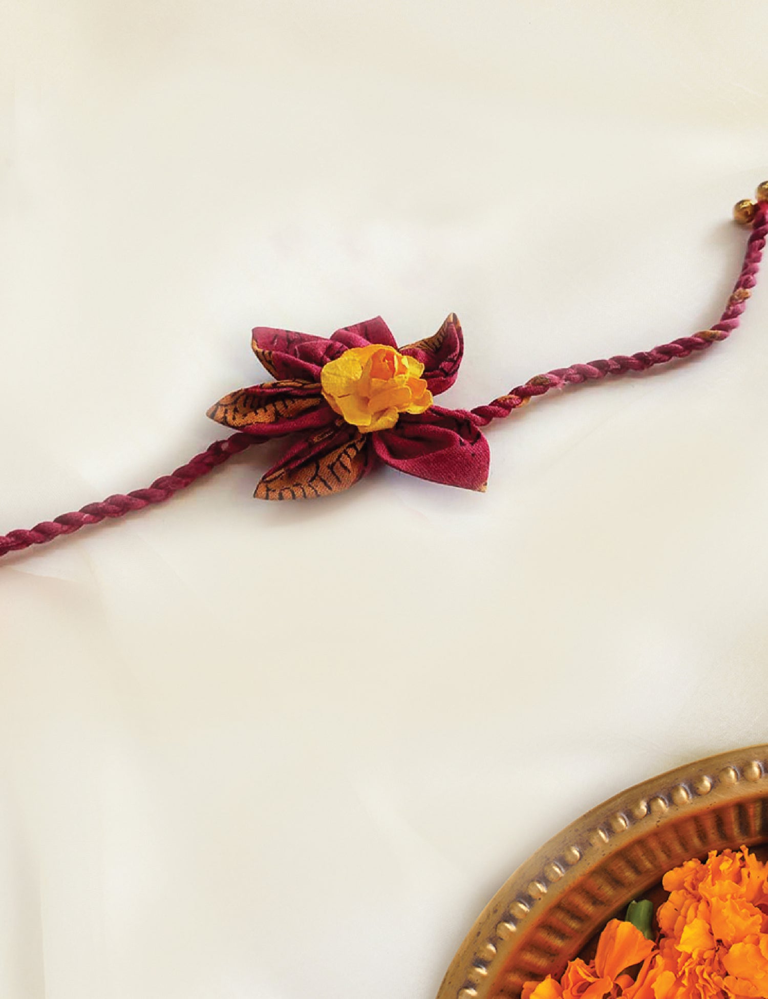 Izna Rakhi Maroon Yellow (7086192394287)