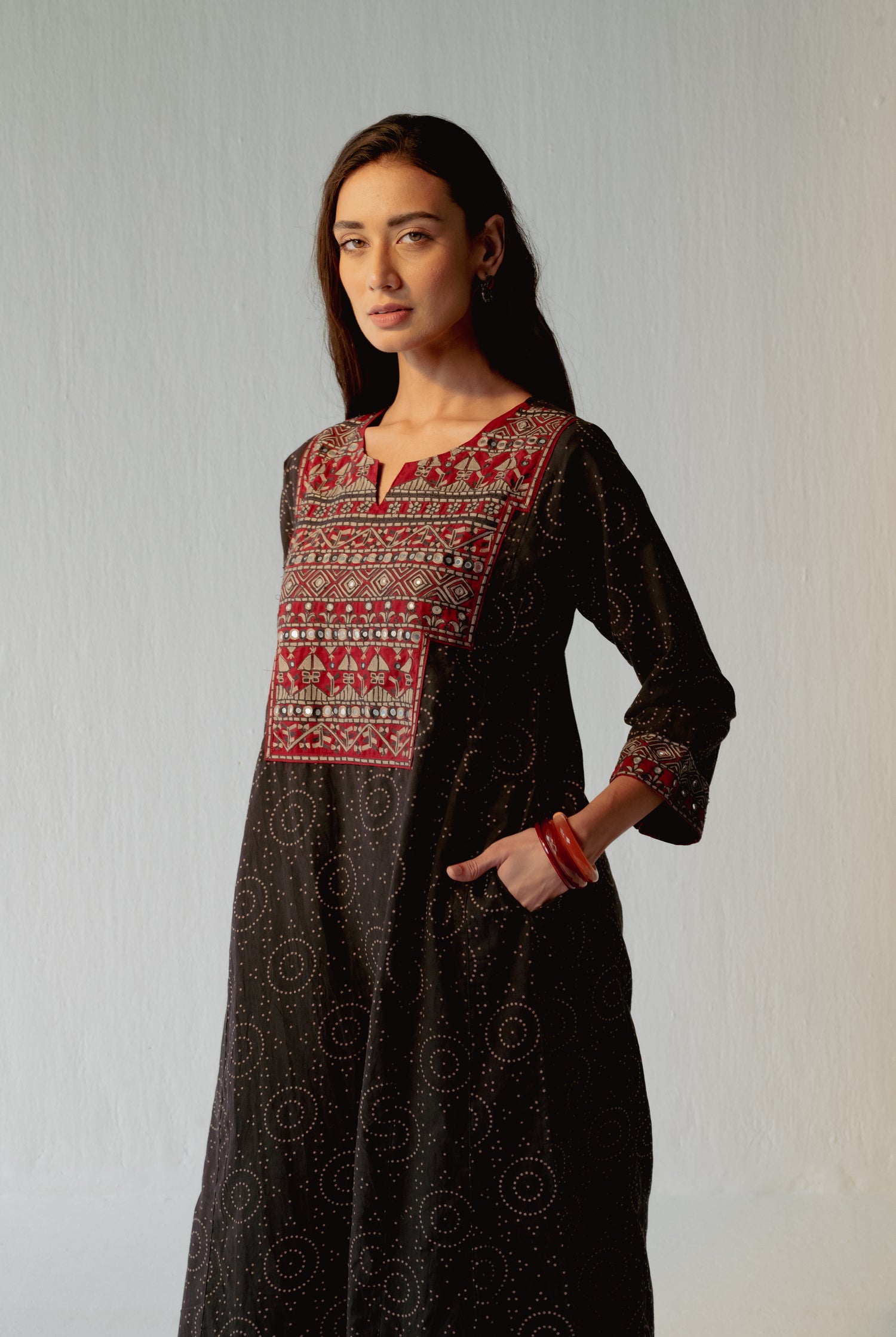 Tulsi Kurta Earthy Black (8228603691307)