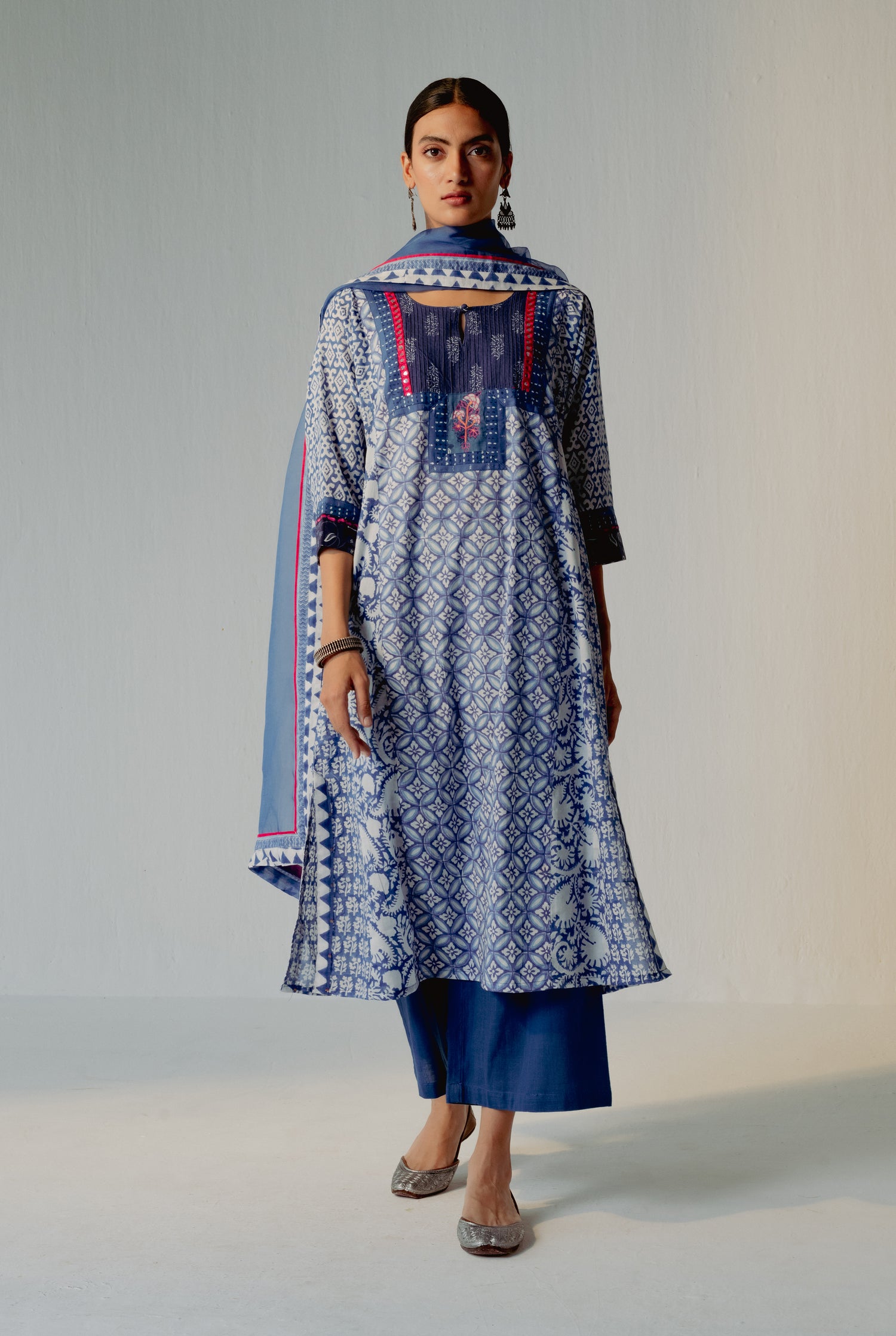 Choga Kurta Blue White (8210617598251)