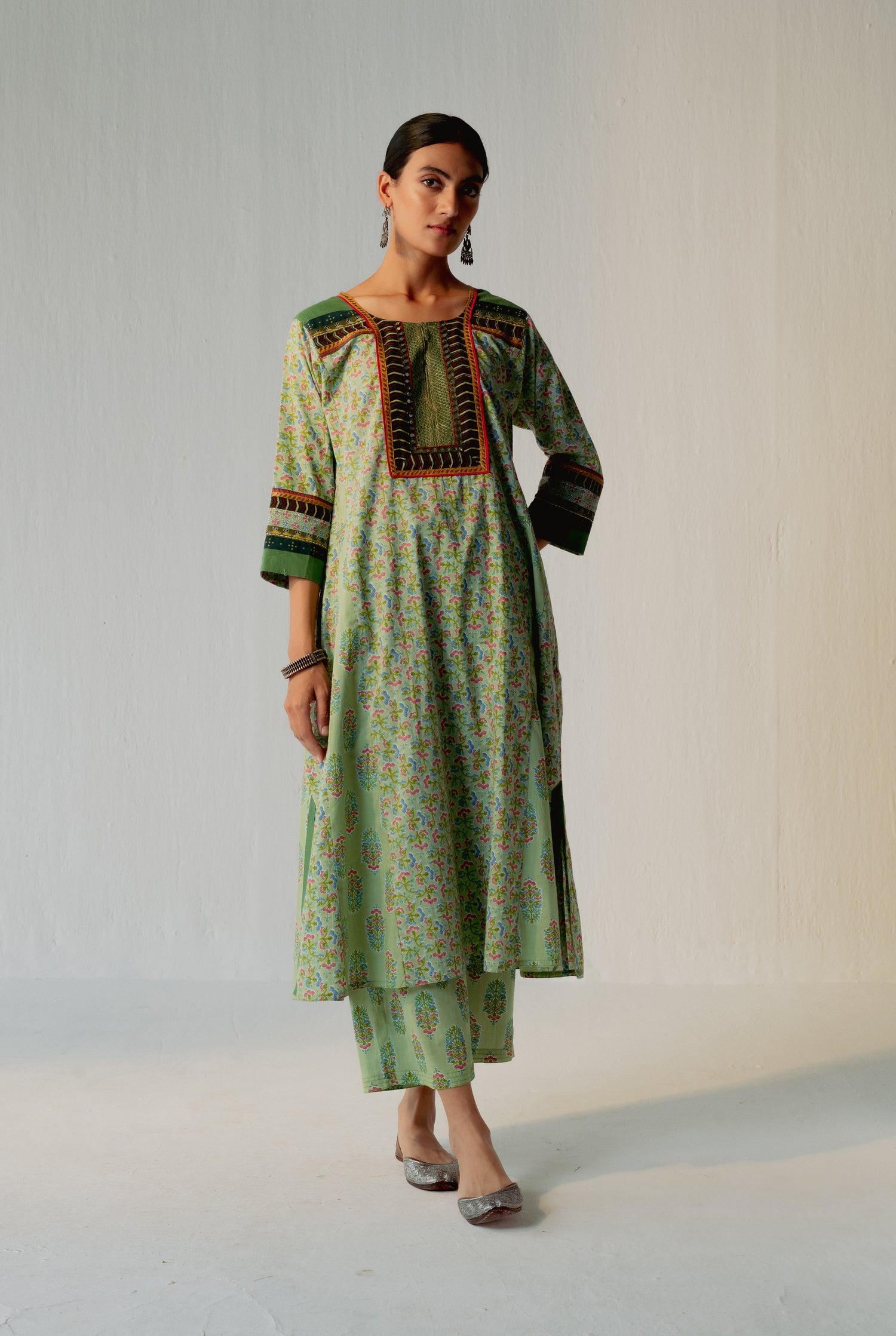 Rang Kurta Pista Green Pink (8228524294443)