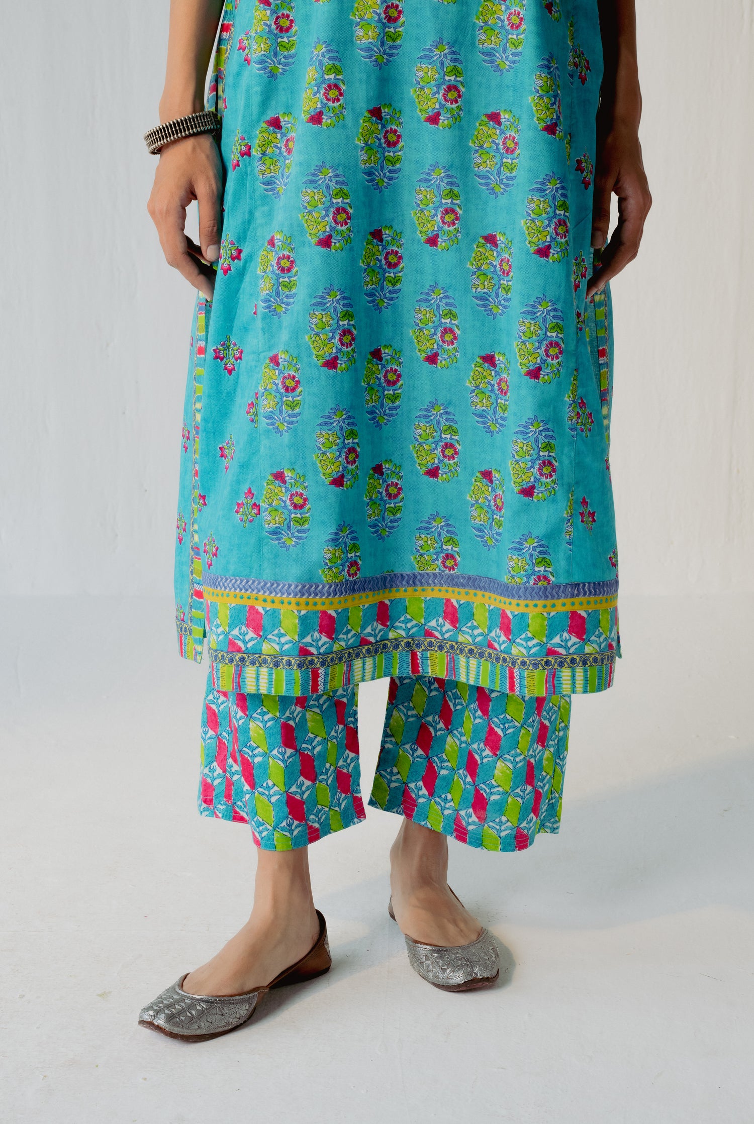 Rozana Pant Turquoise Parrot Green (8232415396139)