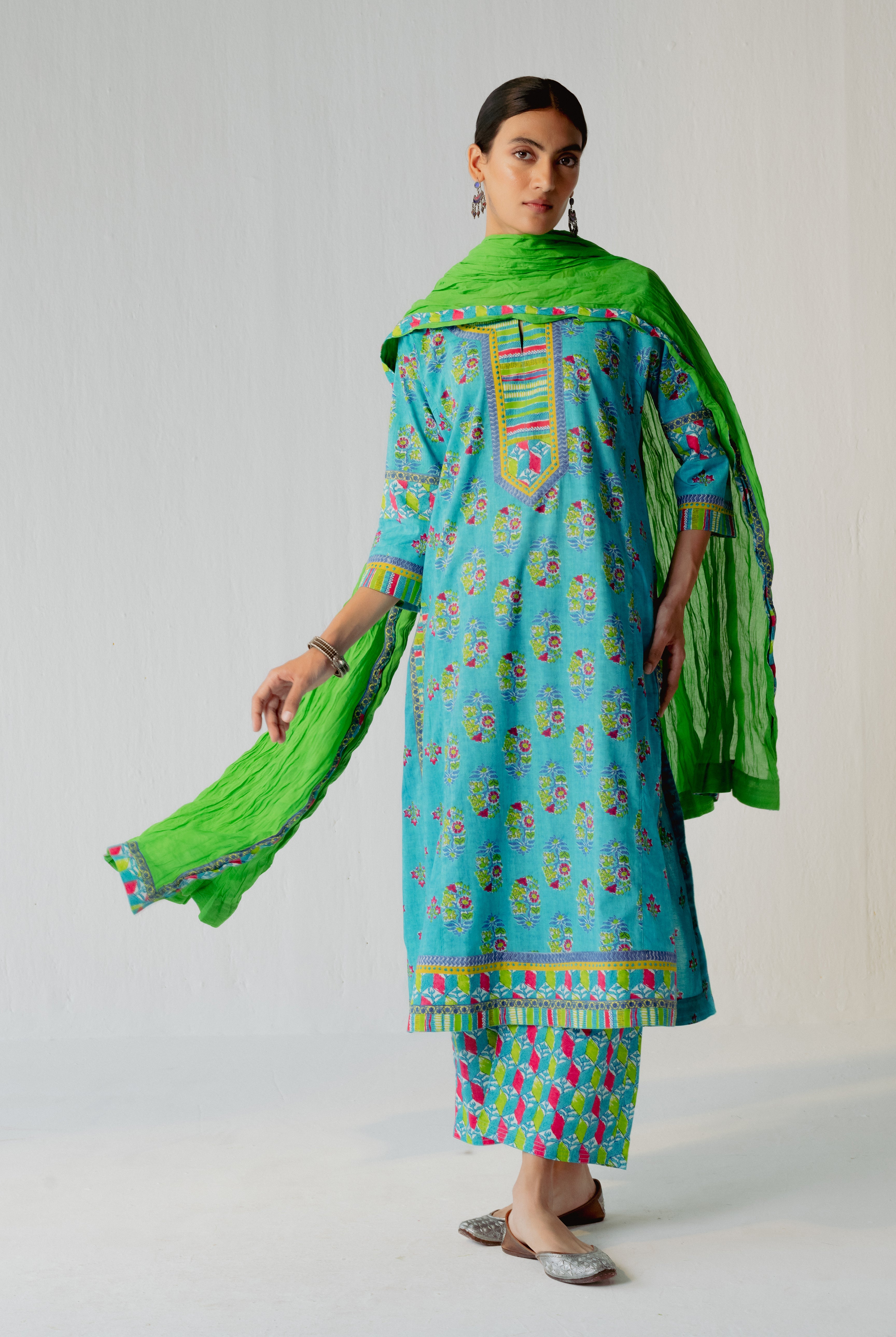 Miran Kurta Turquoise (8210606555435)