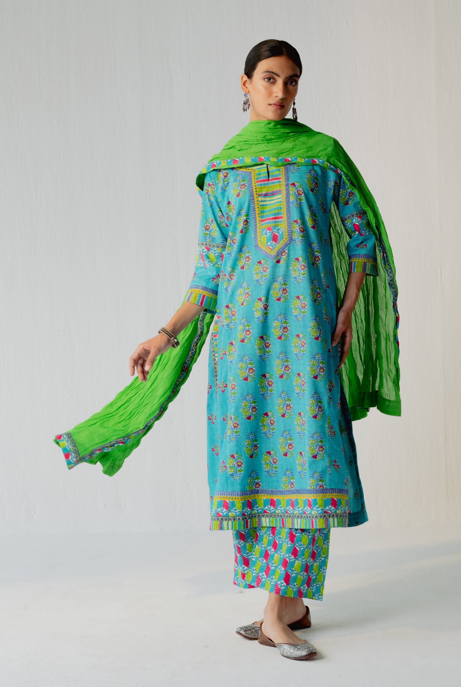 Miran Kurta Turquoise (8210606555435)