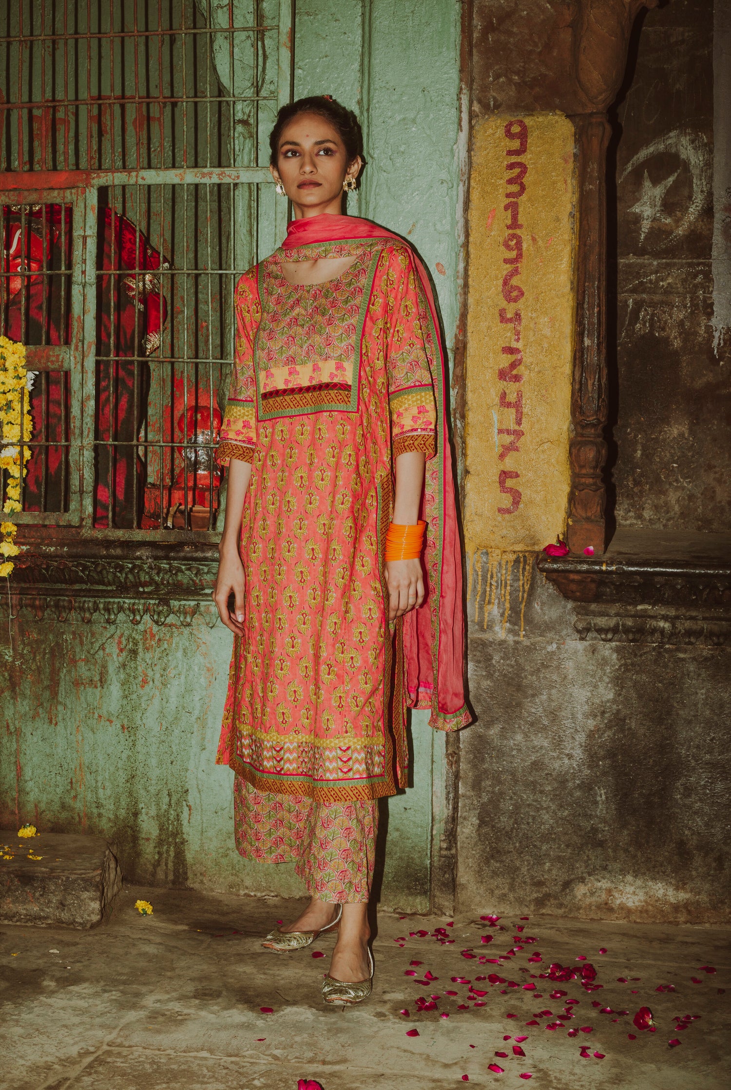 Yoke Kurta Carrot Orange (6906582138927)