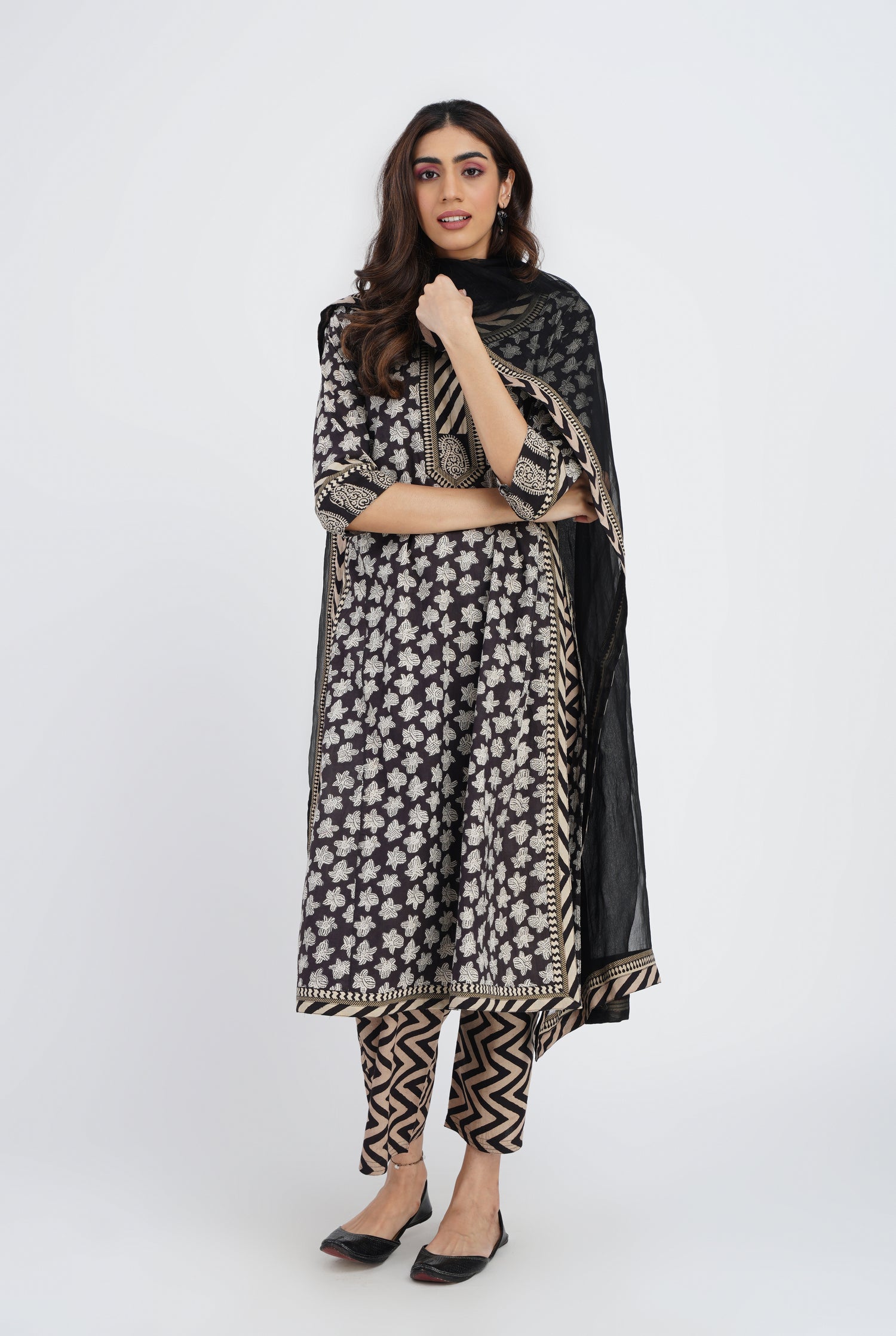 Rozana Chiffon Dupatta Black (7087174221871)