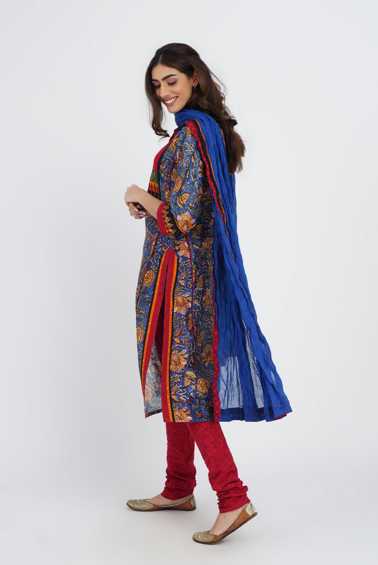 Rozana Cotton Dupatta Royal Blue (7087167897647)