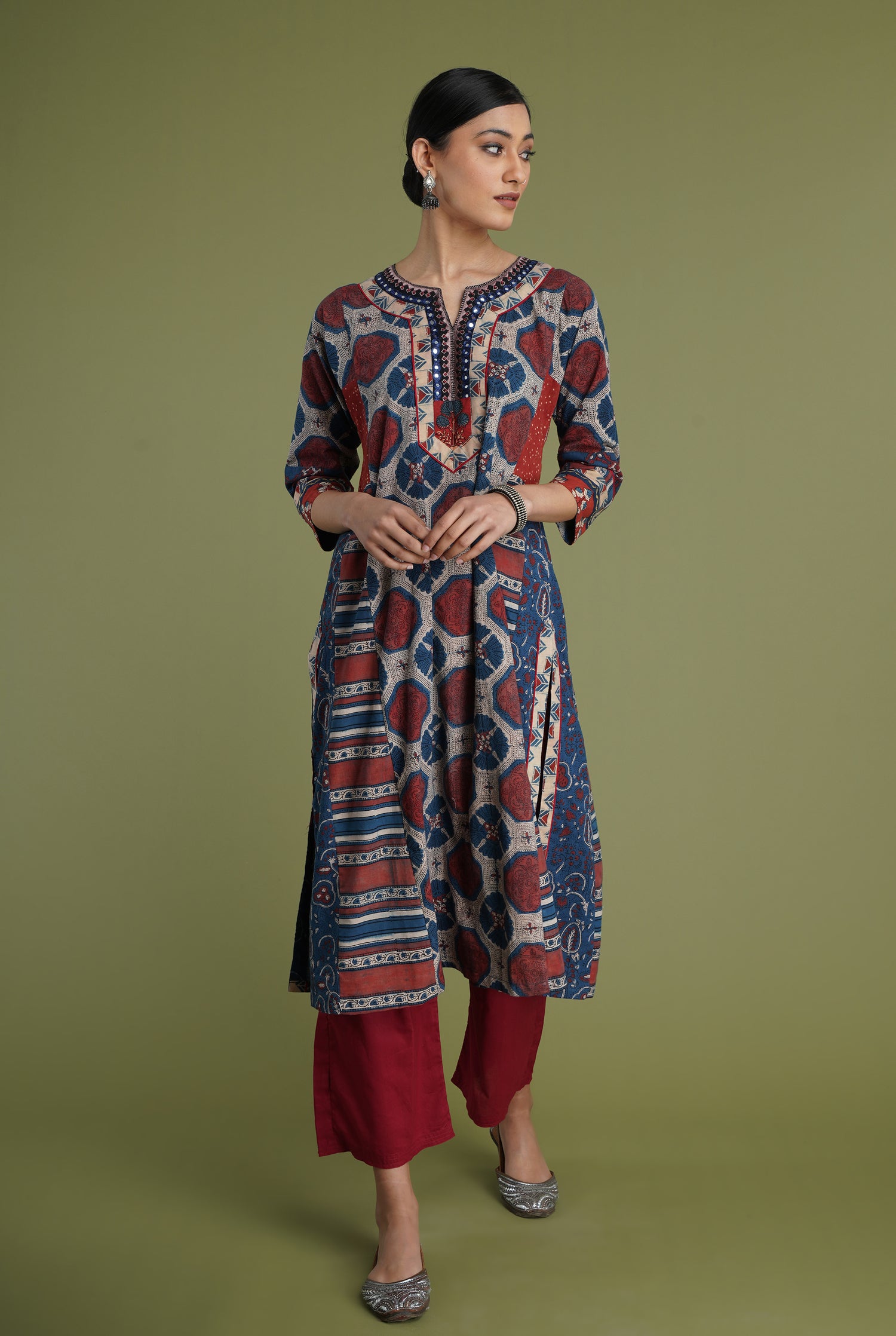 Rozana Plain Pant Maroon (6936746983471)