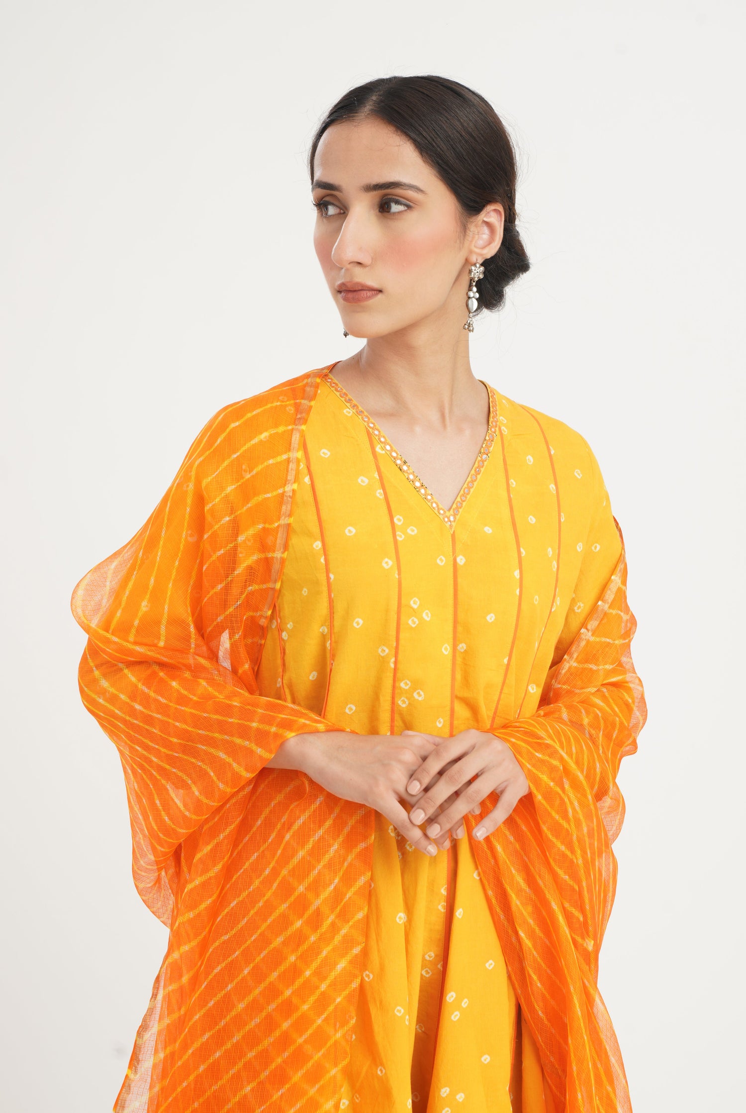 Mehtab Kota Dupatta Yellow Orange (7087254634543)