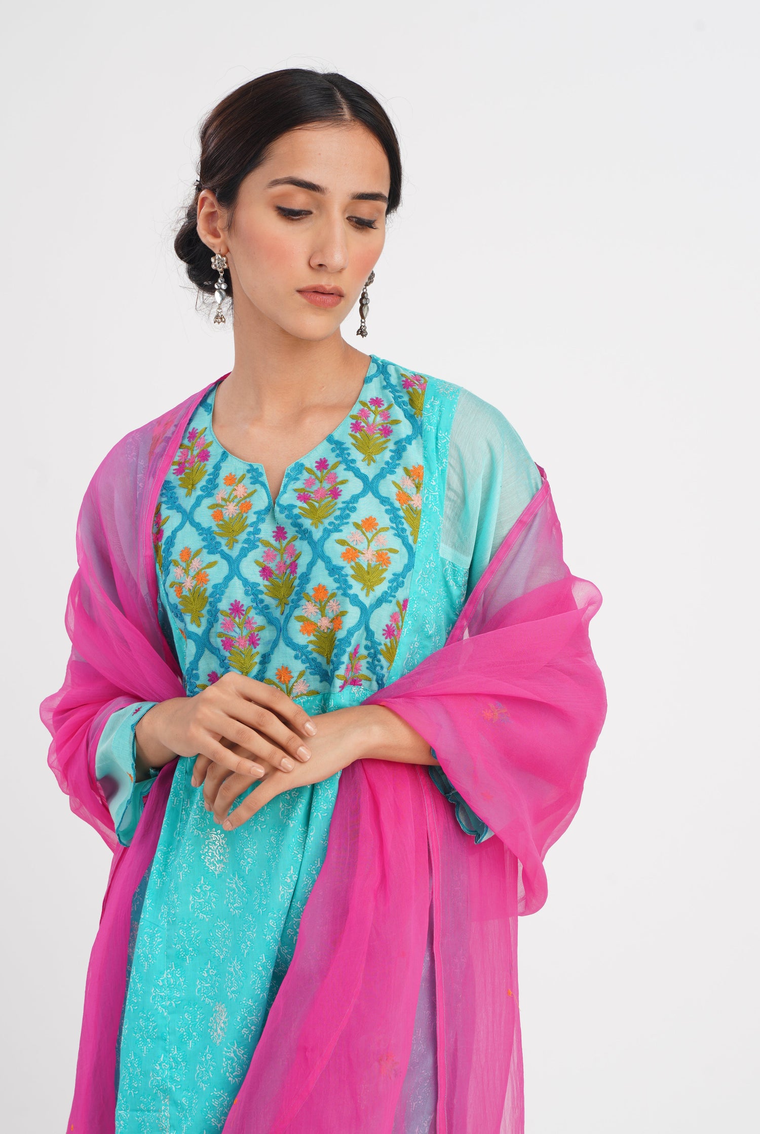 Tulsi Dupatta Fuschia Pink (7087261122607)