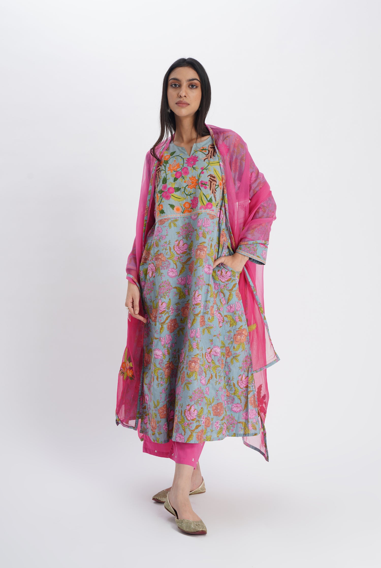 Adah Kurta Steel Blue (8017879892267)