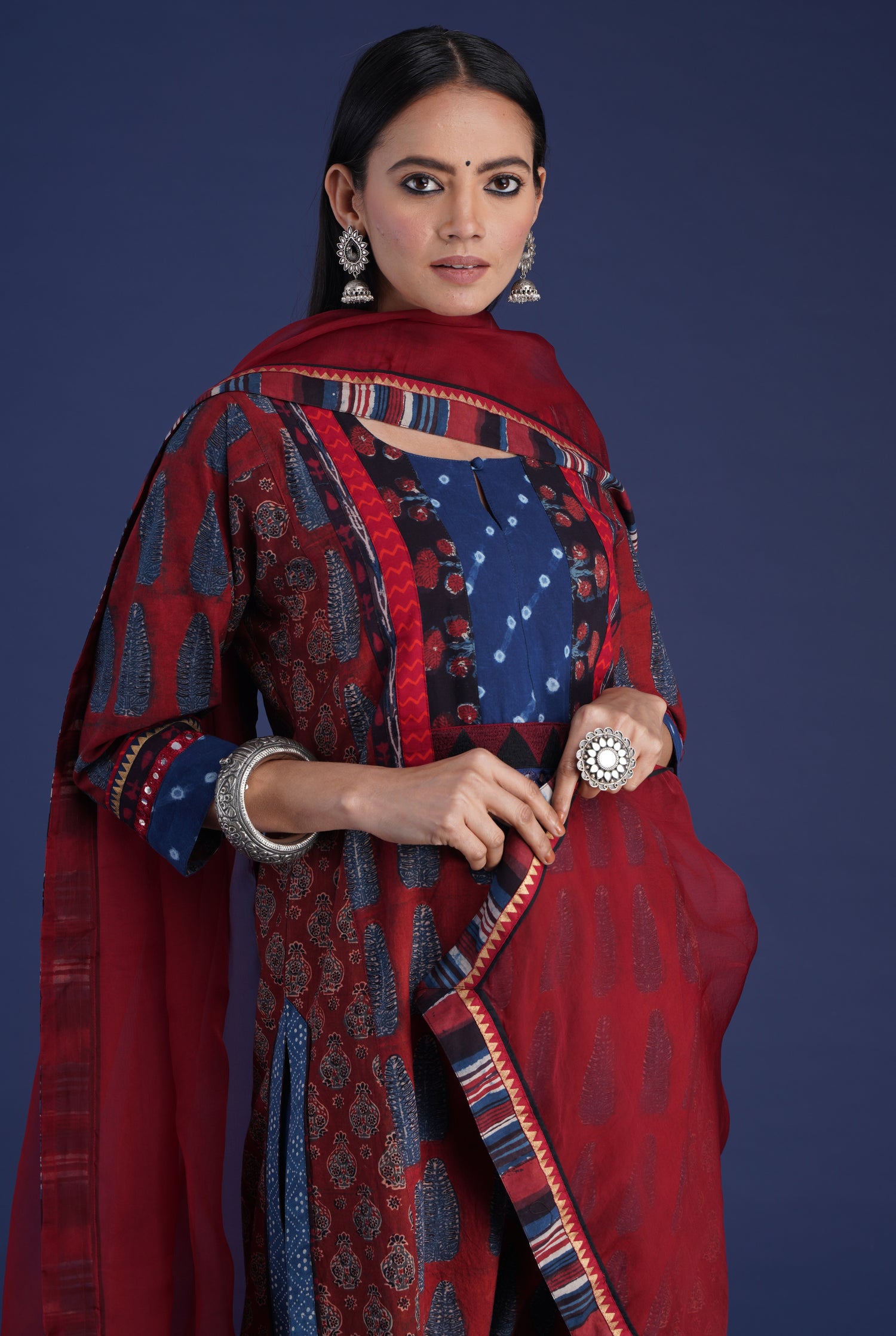 Rozana Chiffon Dupatta Maroon (6872527175727)