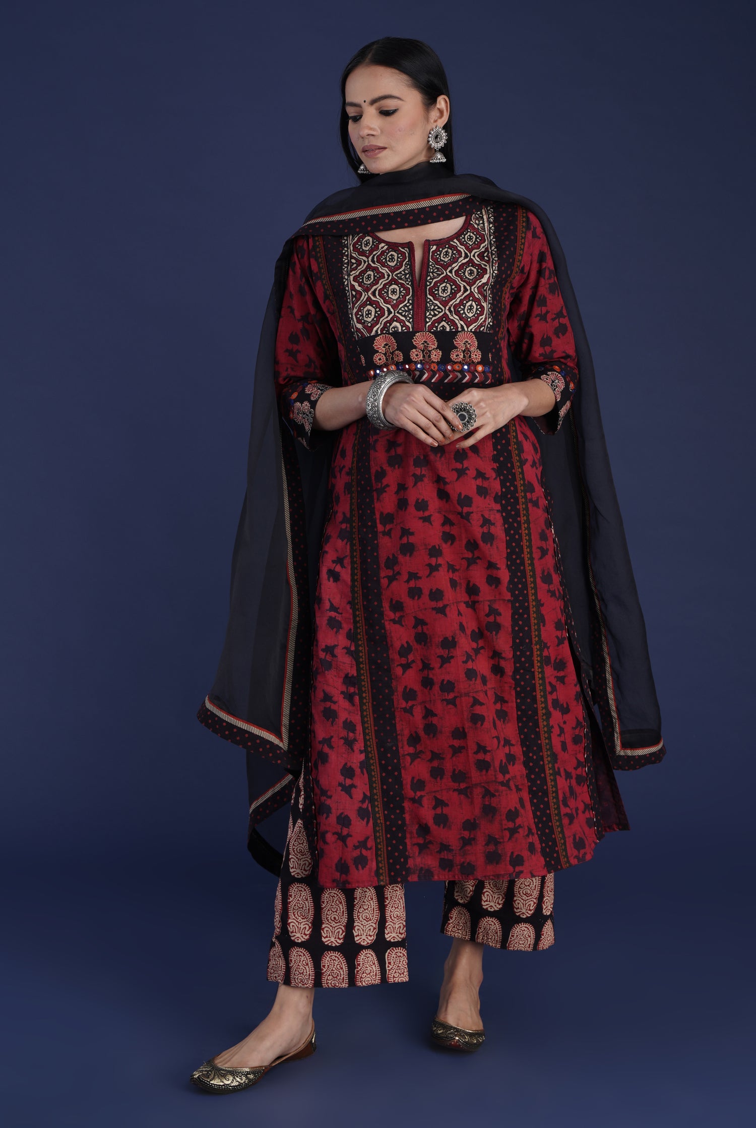 Rozana Chiffon Dupatta Black (6872501911599)
