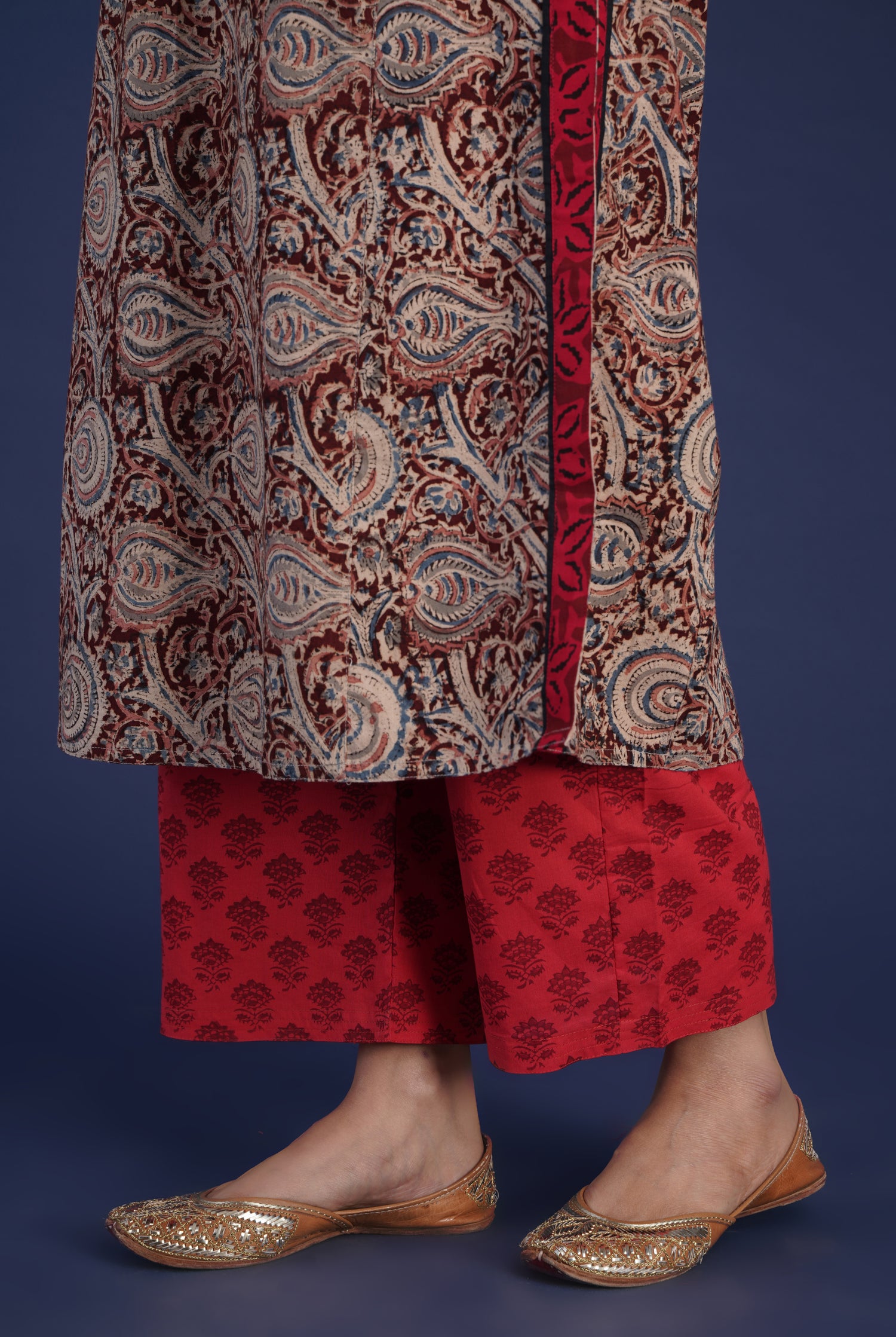 Rozana Pant Printed Maroon Red (6870140747823)