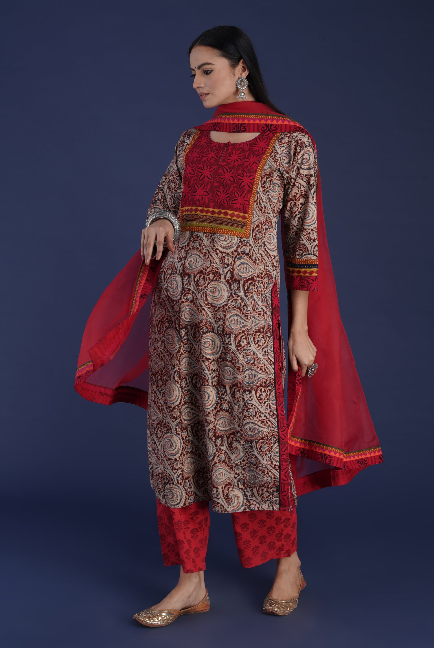 Rozana Chiffon Dupatta Maroon Red (6872509120559)