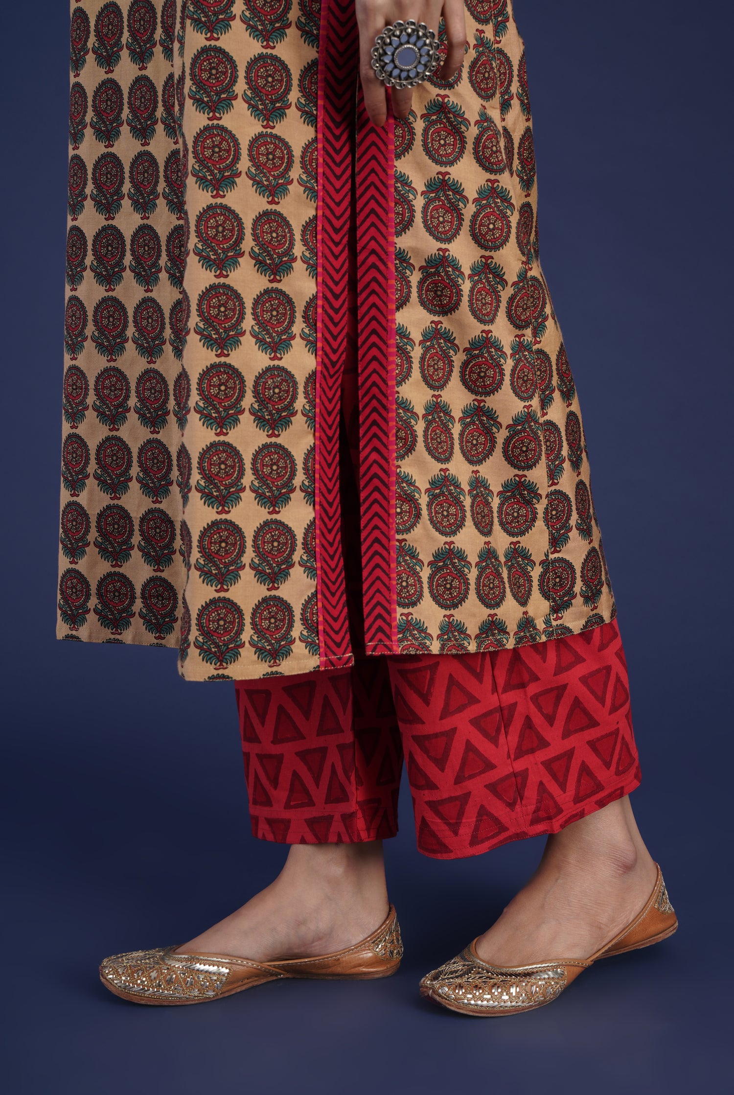Rozana Pant Printed Maroon (6870140715055)