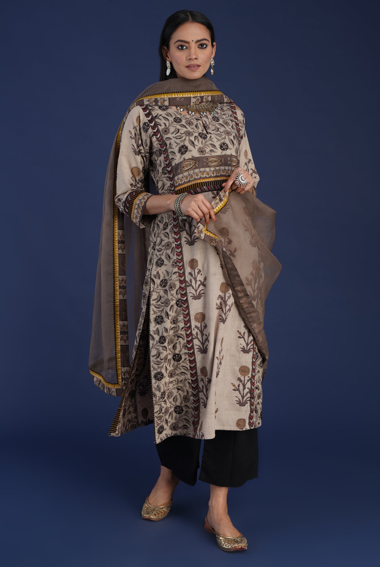 Rozana Chiffon Dupatta Beige (6870141468719)