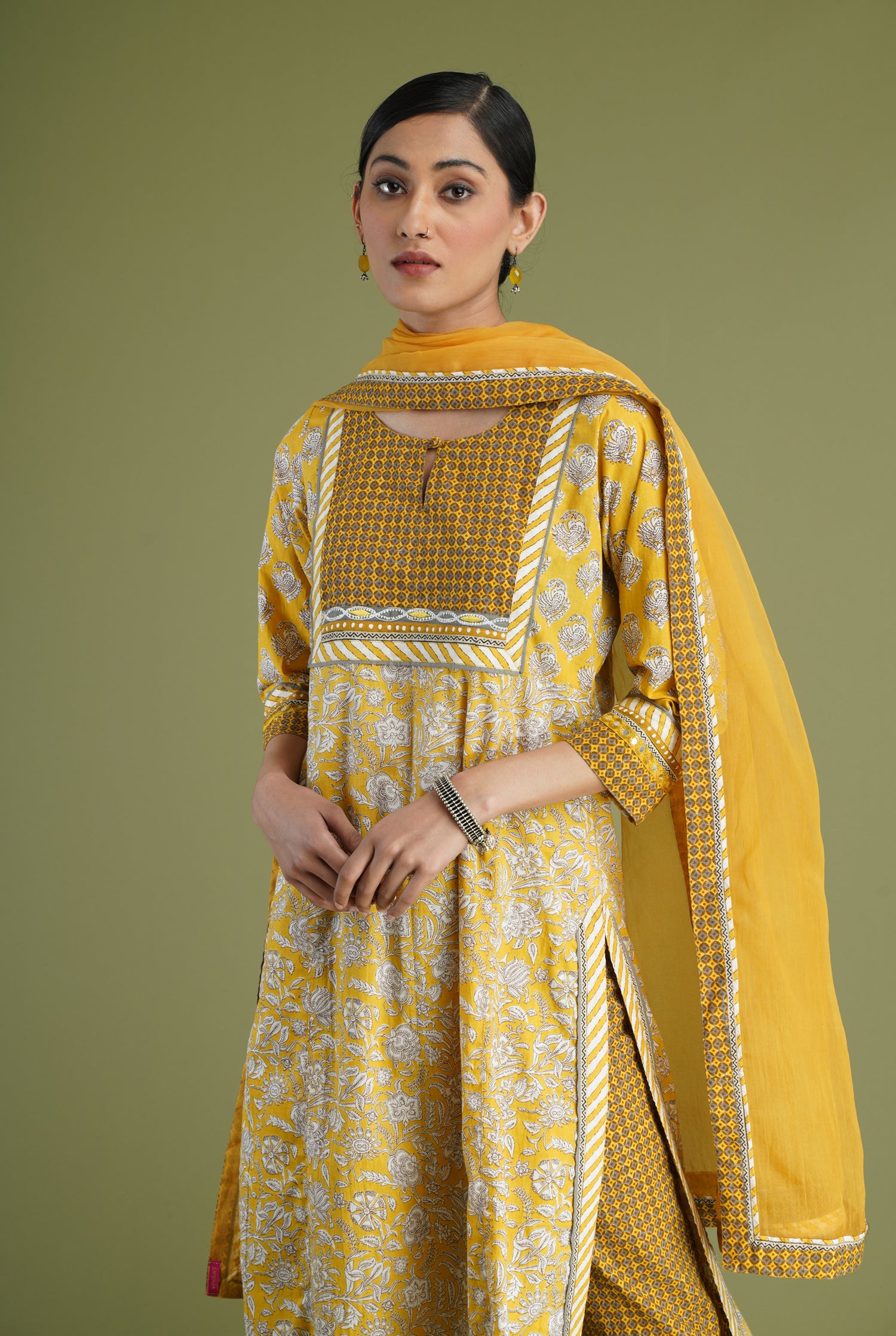 Elina Kurta Mustard White (6969165807663)