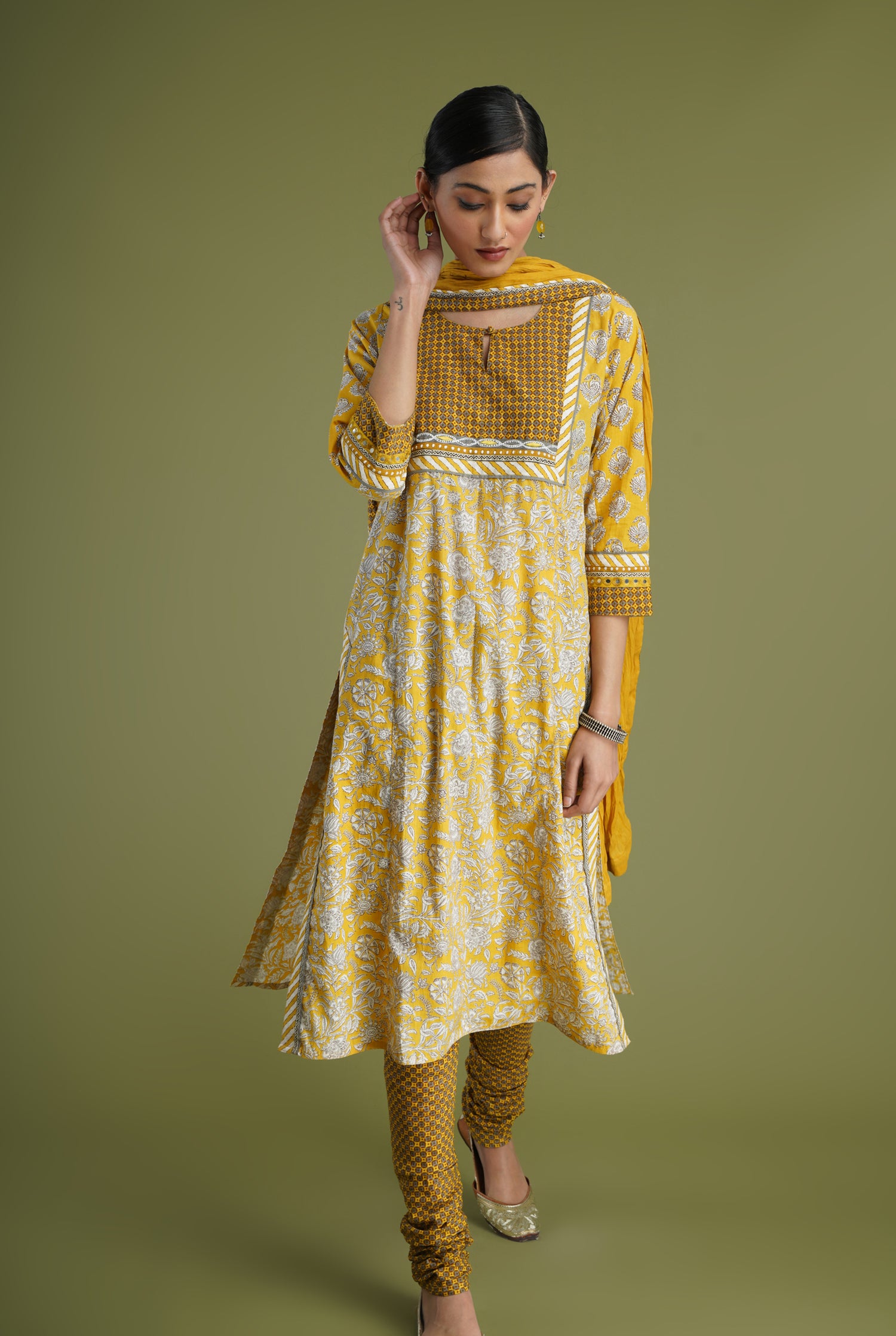 Rozana Printed Bottom Mustard (6969253298223)