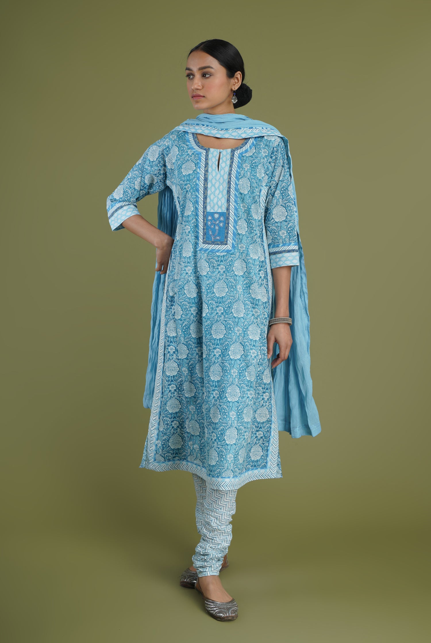 Anu Kurta Sky Blue White (6969170952239)