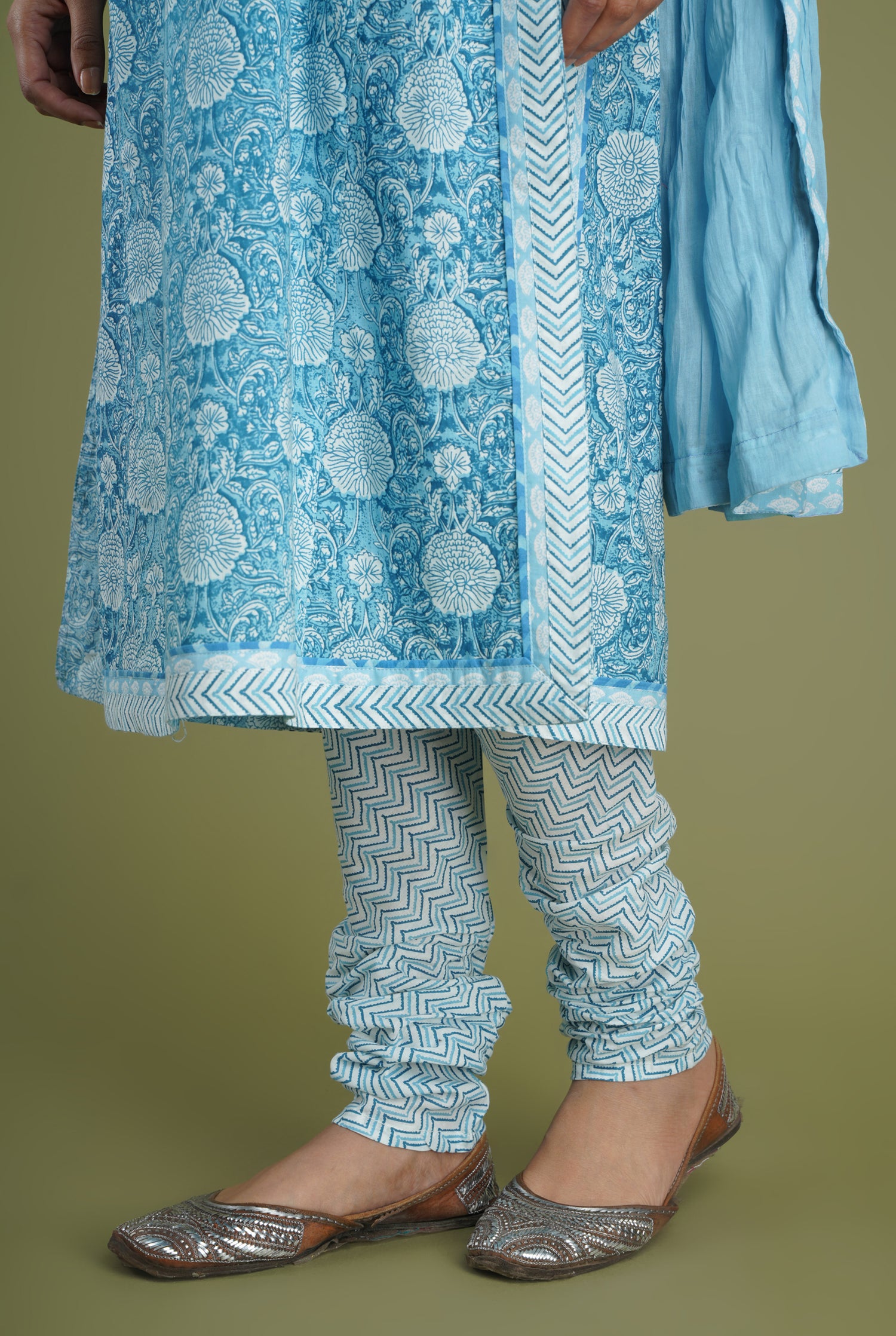 Rozana Printed Bottom Blue And White (6969259261999)