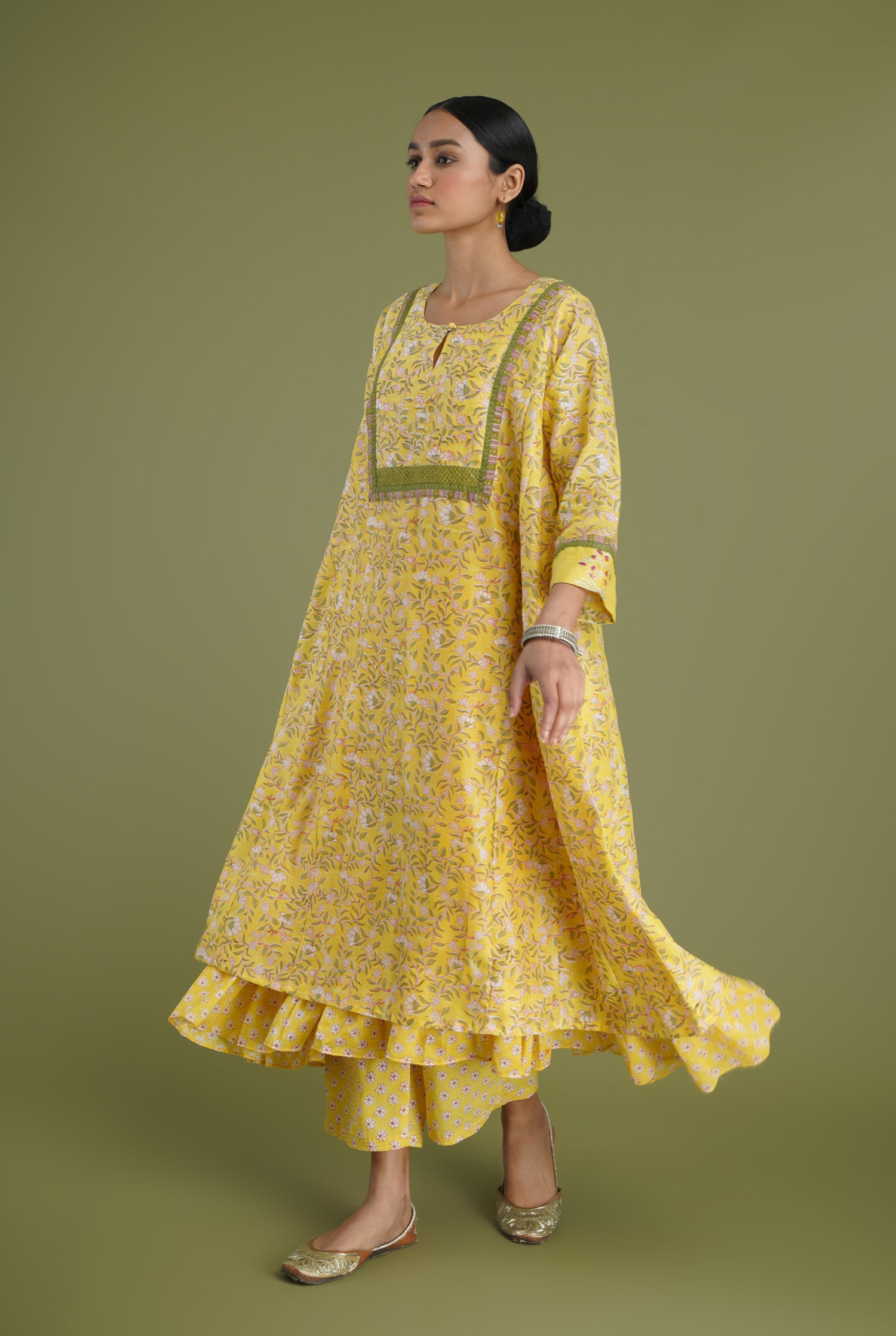 Rozana Printed Pant Yellow (6969349079087)