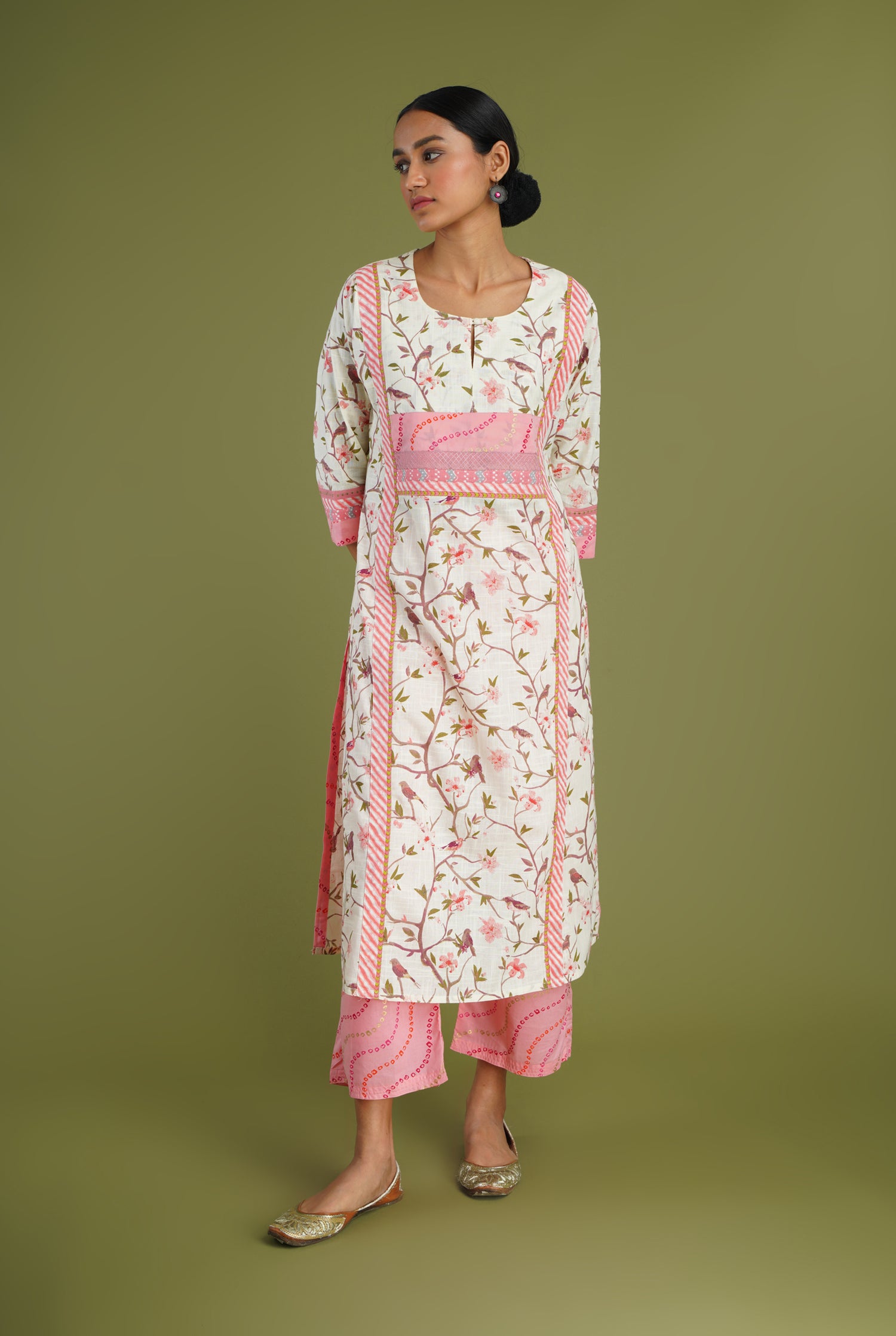 Afreen Kurta Cream Peach (6969141657647)