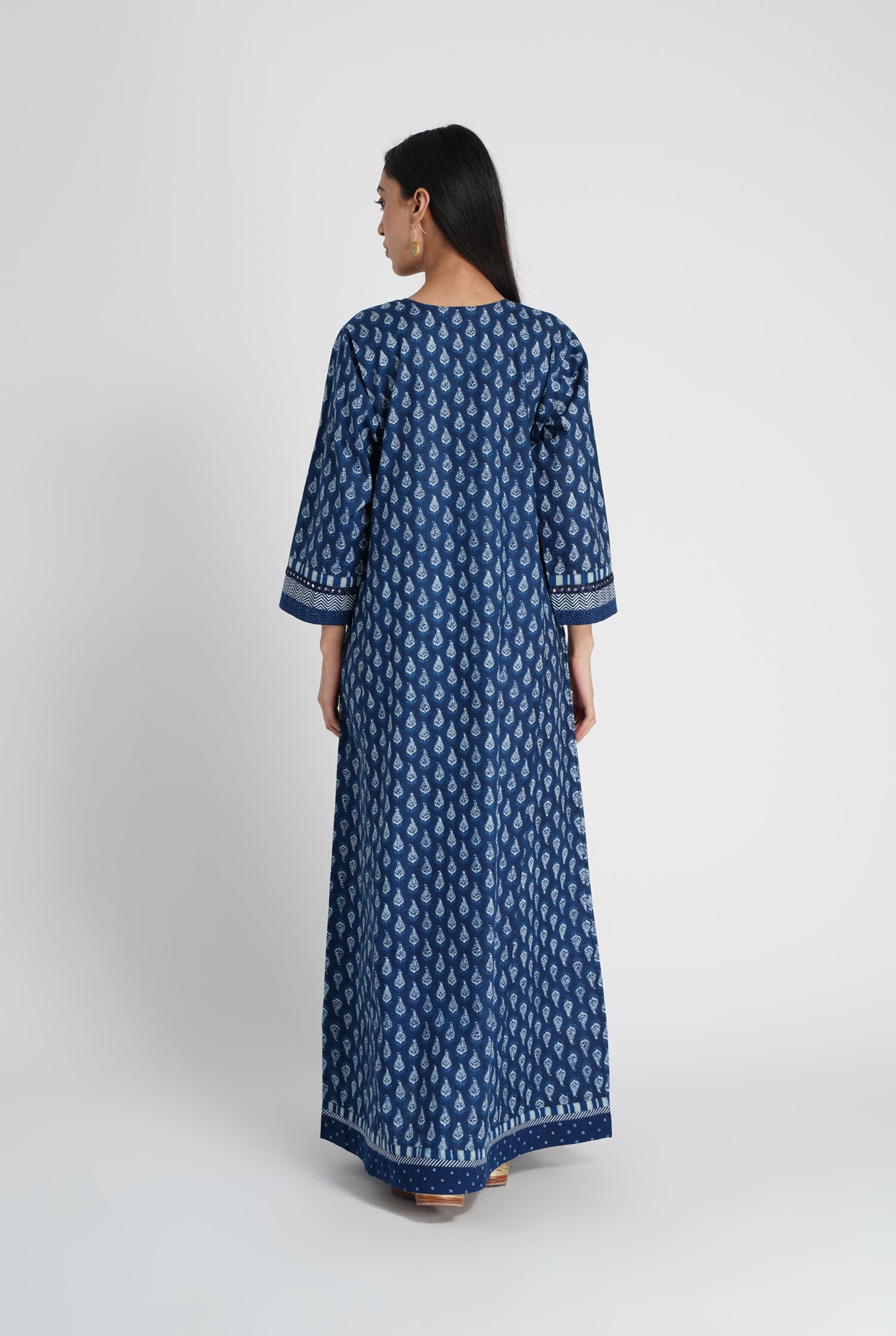 Afreen Caftan Indigo (8016308240683)
