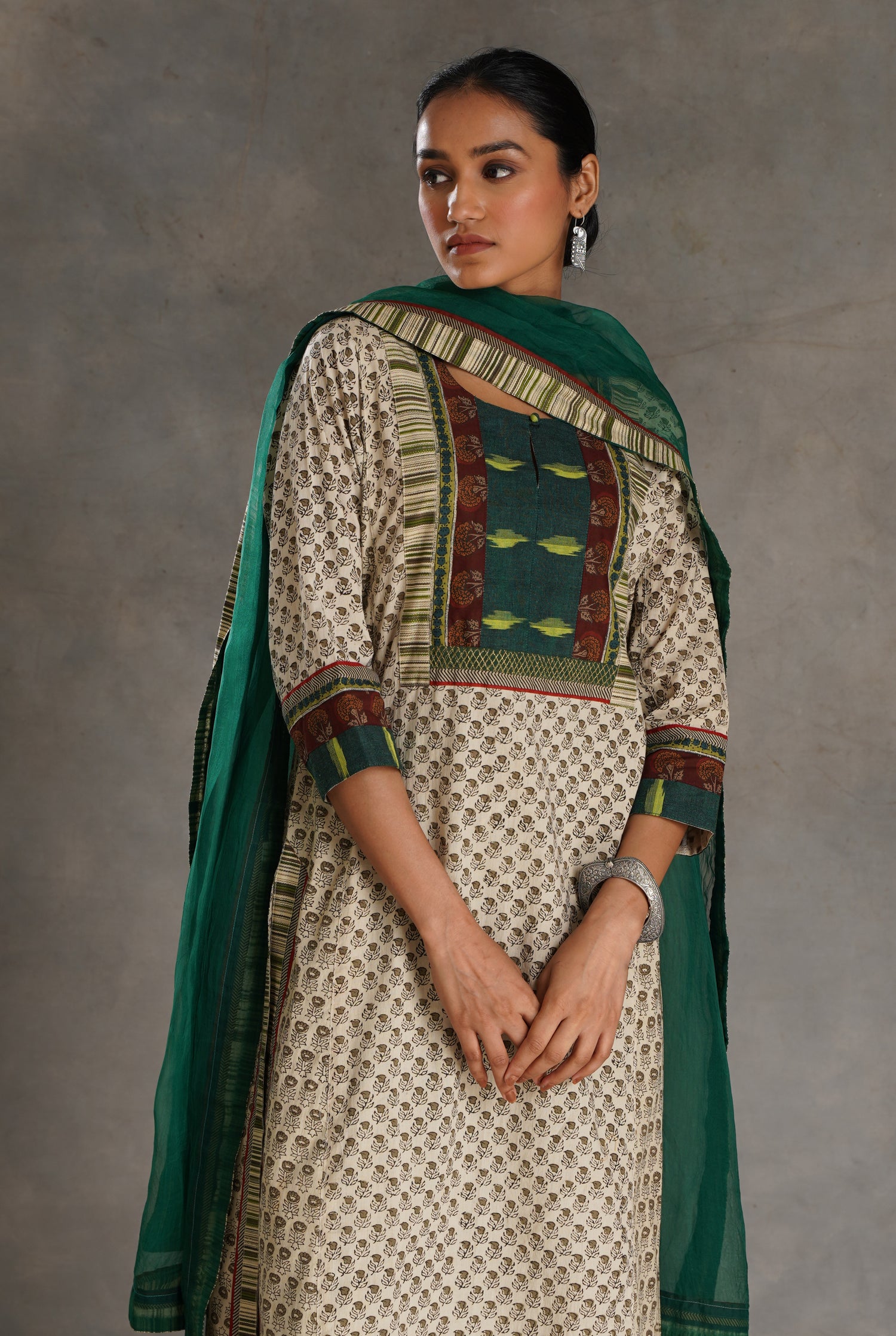 Rozana Chiffon Dupatta Green (7021068386351)