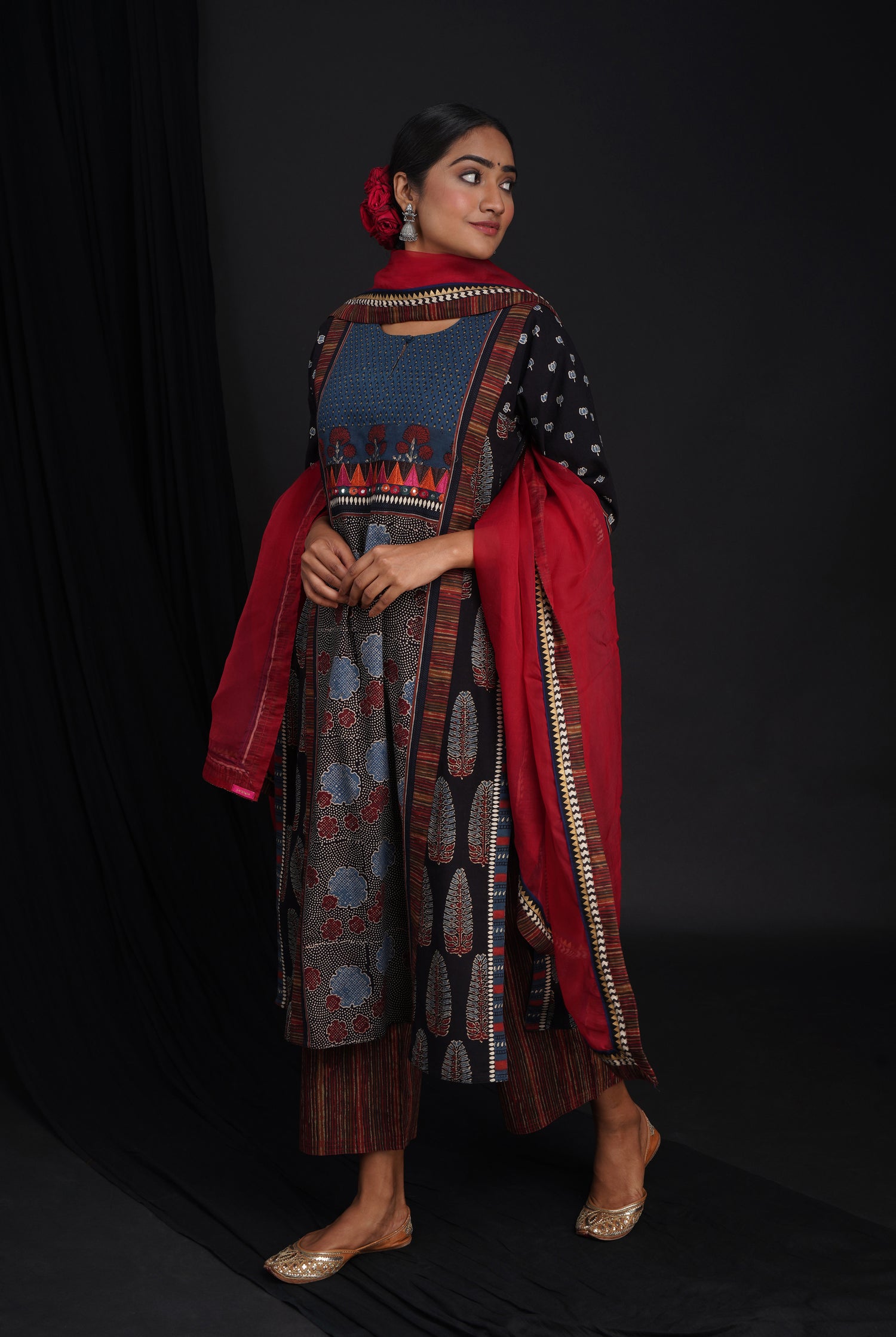 Rozana Chiffon Dupatta Red Brown (6815924158511)