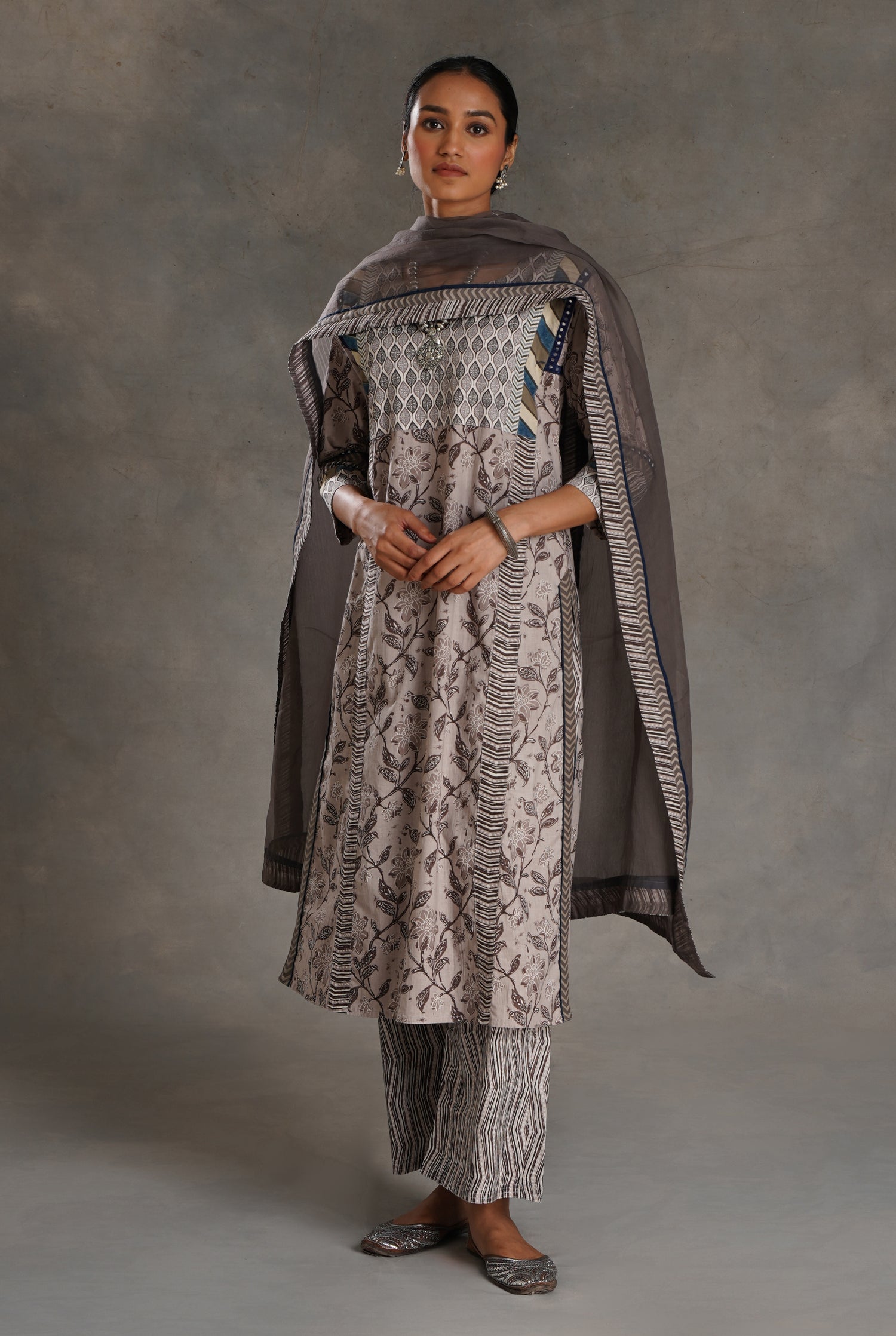 Rozana Chiffon Dupatta Grey (7021045415983)