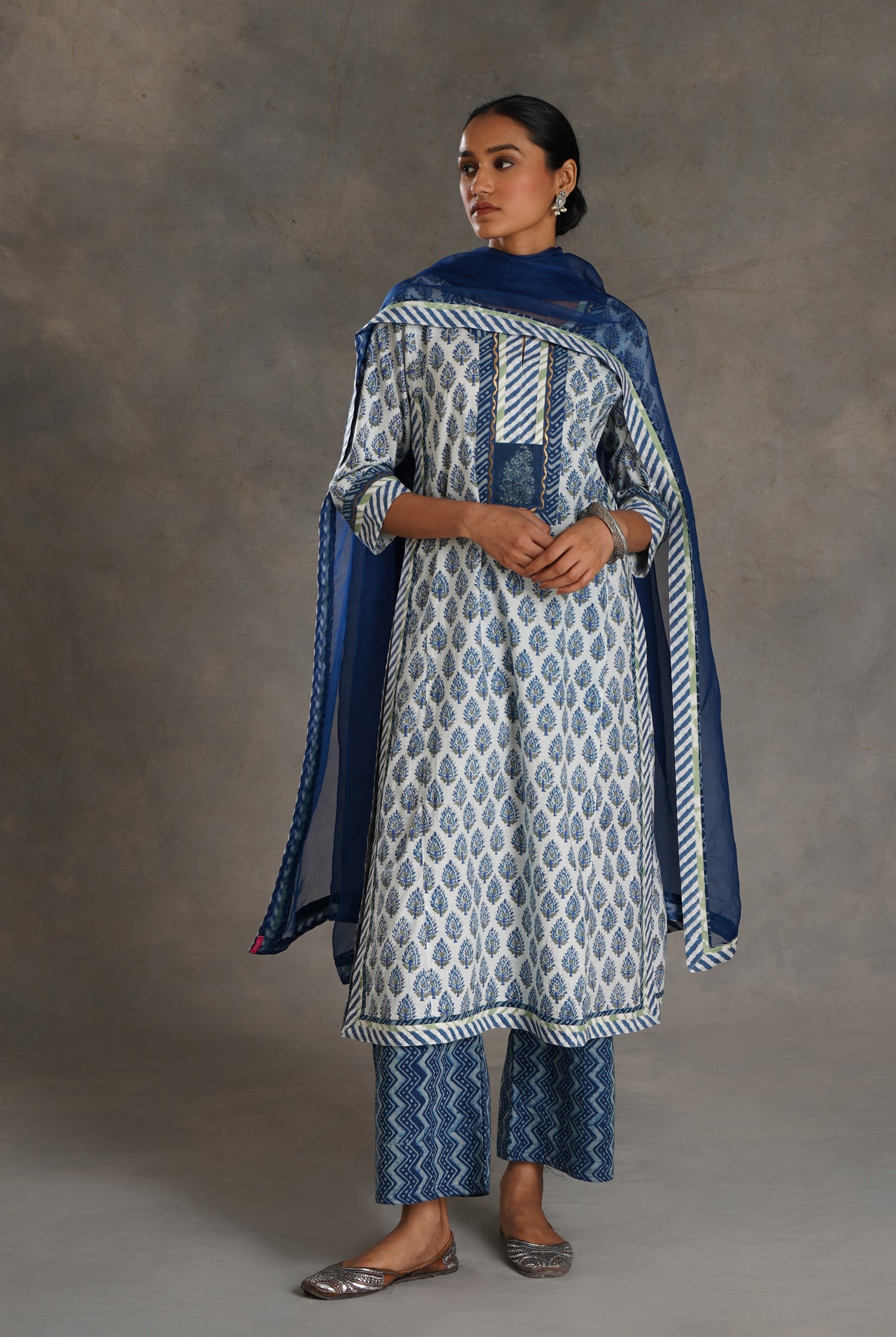 Anu Kurta White Indigo (7019869569071)