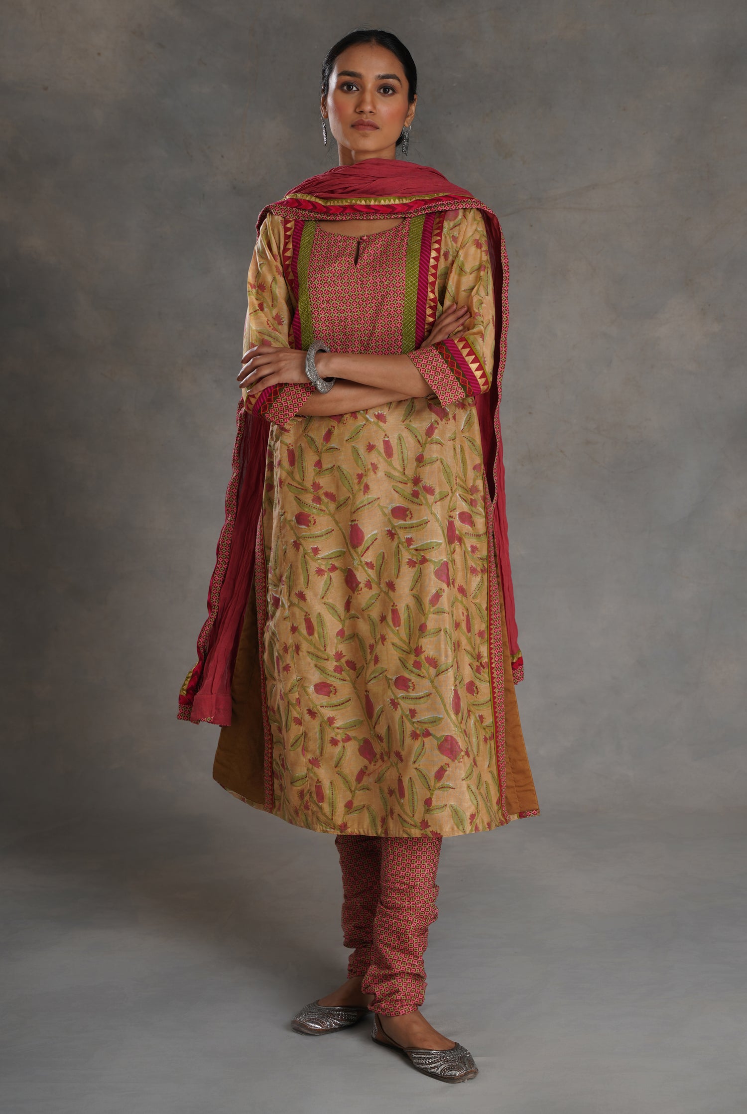Yoke Kurta Beige Blush Pink (7019853414447)