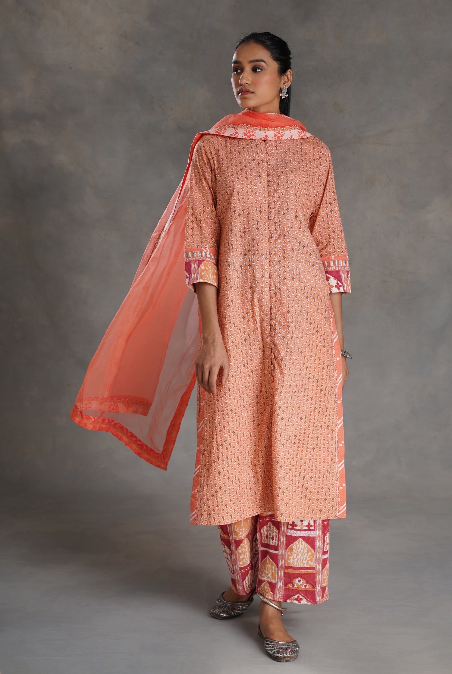 Rozana Chiffon Dupatta Peach (7021038010415)