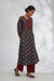 Yoke Kurta Steel Grey Maroon (7047222198319)