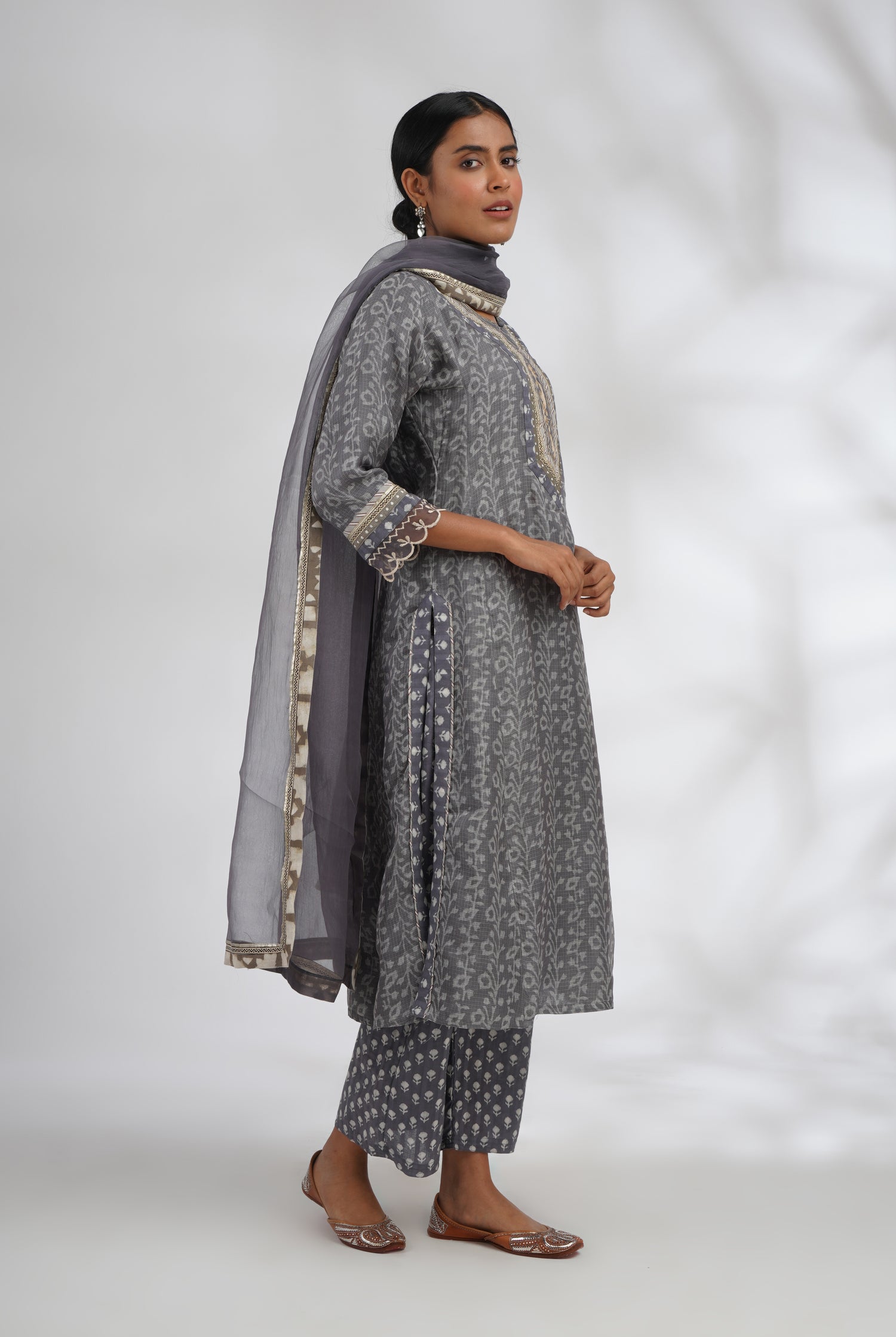 Rozana Chiffon Dupatta Grey (7047298383919)