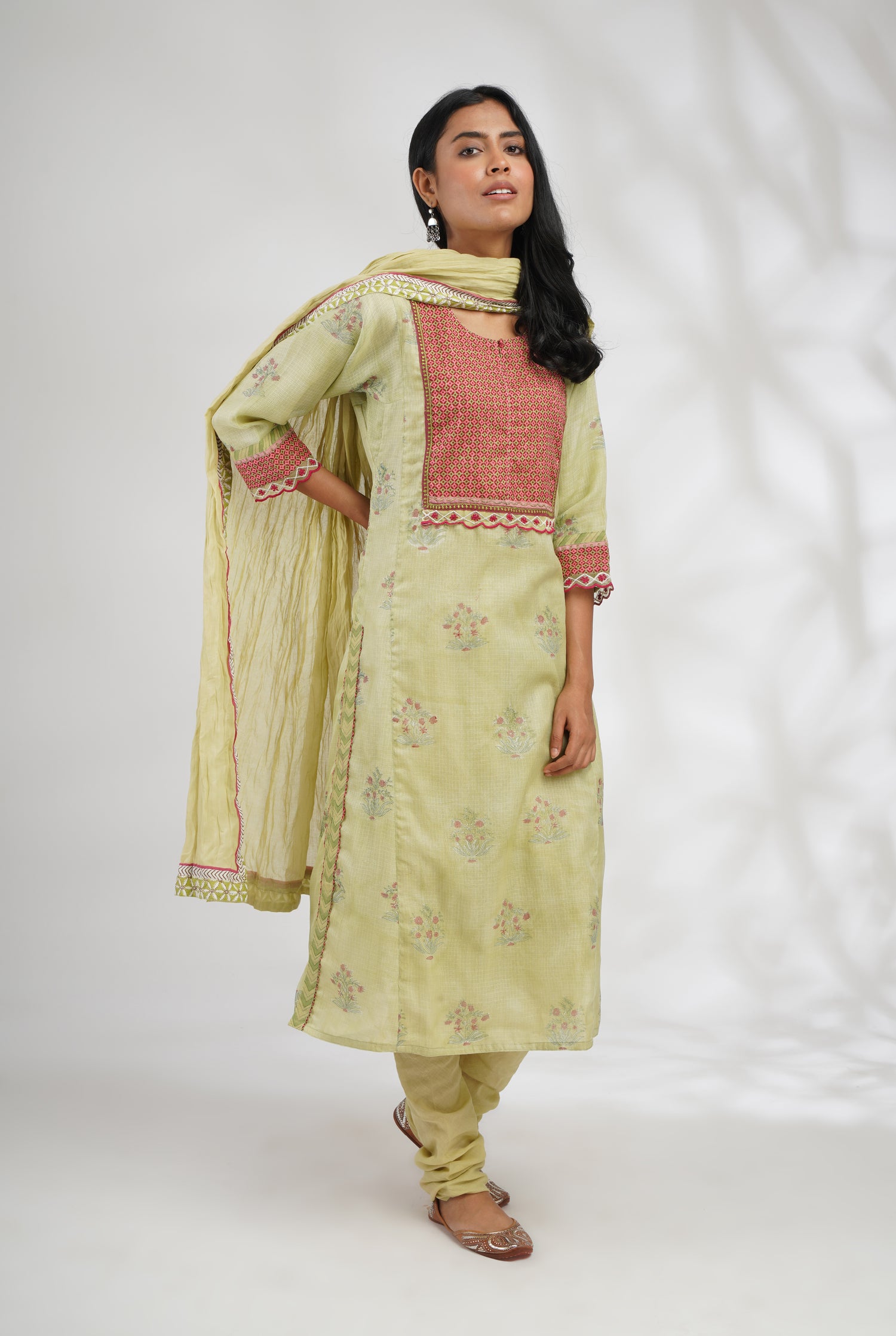 Rozana Cotton Dupatta Sage (7047307690031)