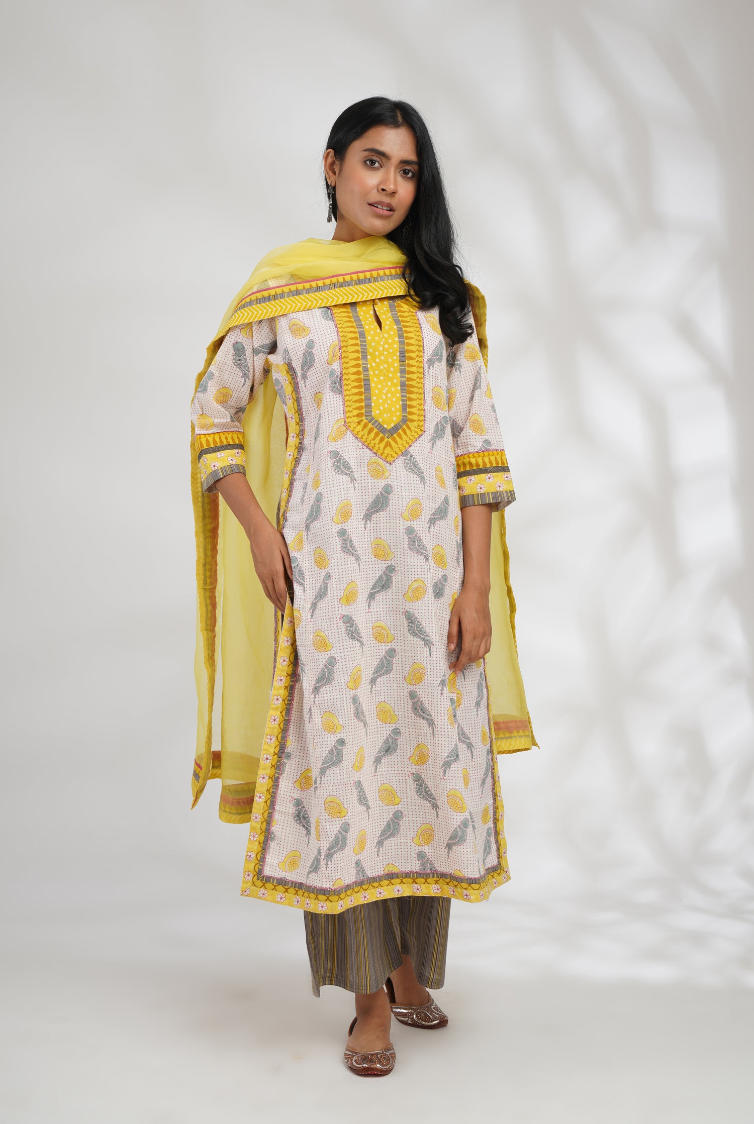 Rozana Chiffon Dupatta Yellow (7047300186159)