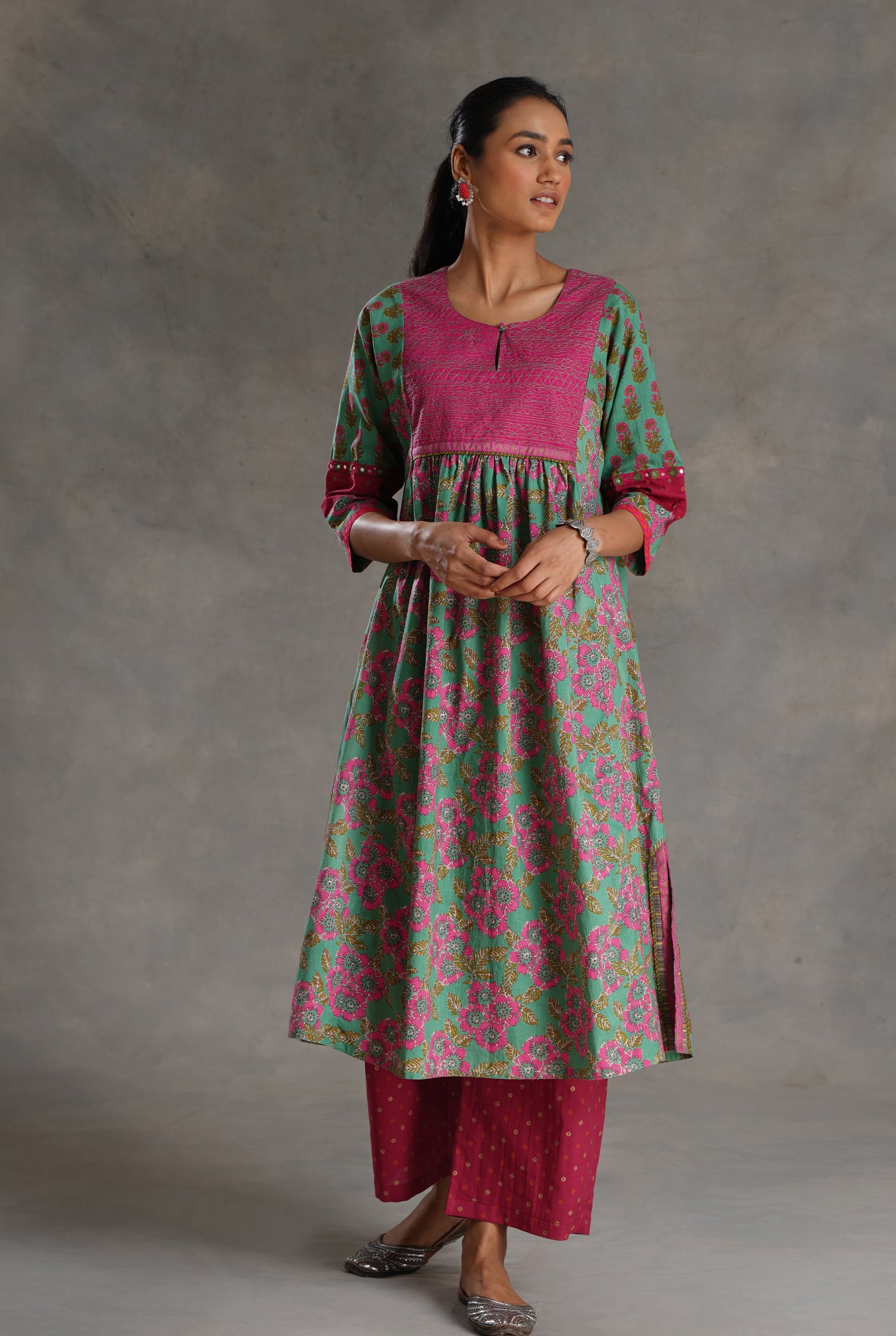 Banjara Kurta Pale Turquoise Pink (7019794169903)